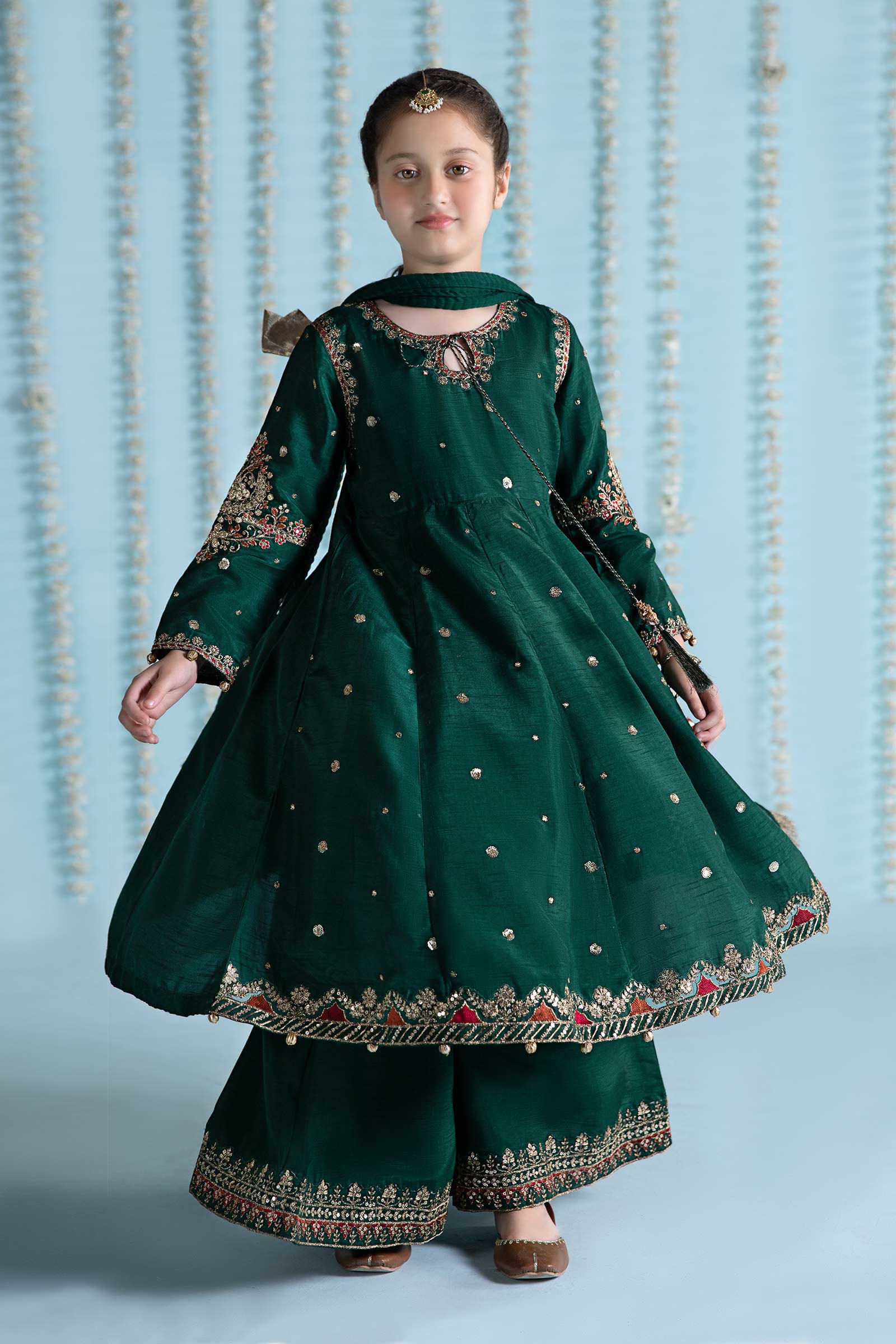 3 Piece Embroidered Raw Silk Suit - Image 7