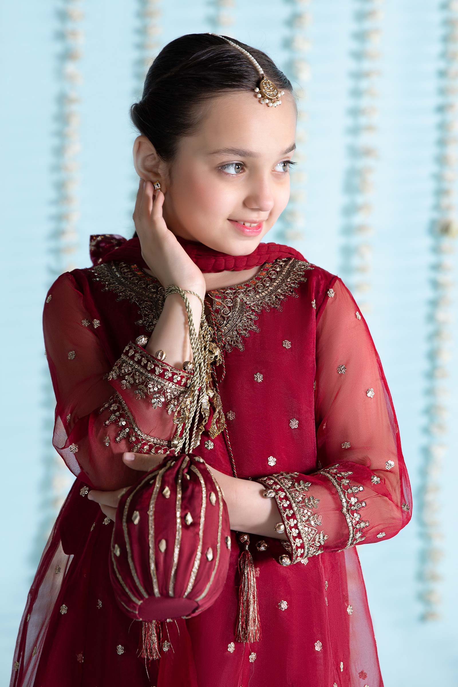 3 Piece Embroidered Organza Suit - Image 2