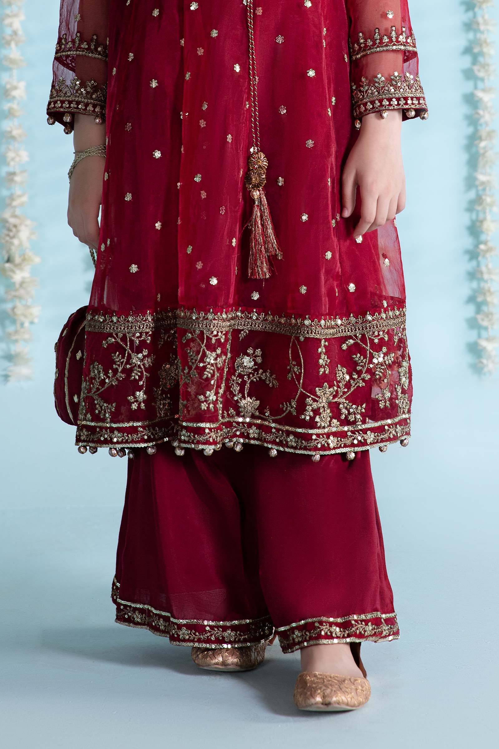 3 Piece Embroidered Organza Suit - Image 5