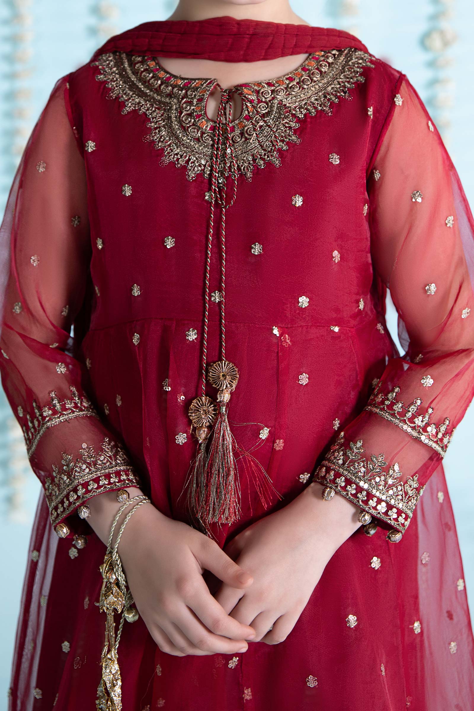 3 Piece Embroidered Organza Suit - Image 6