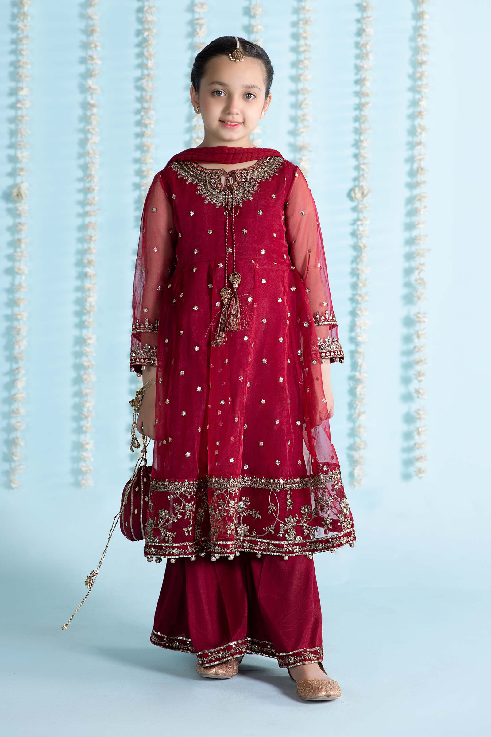 3 Piece Embroidered Organza Suit - Image 7