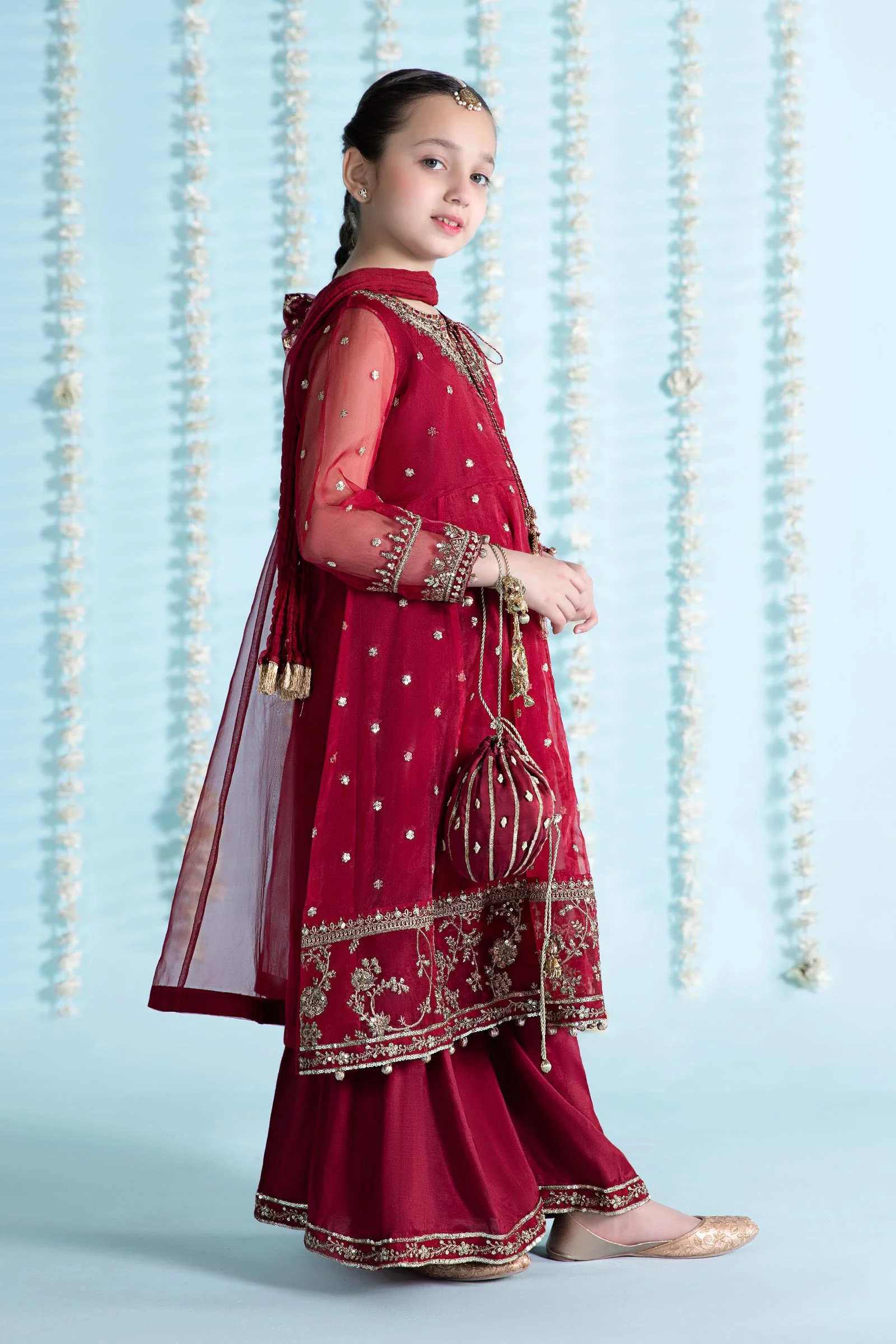 3 Piece Embroidered Organza Suit - Image 8