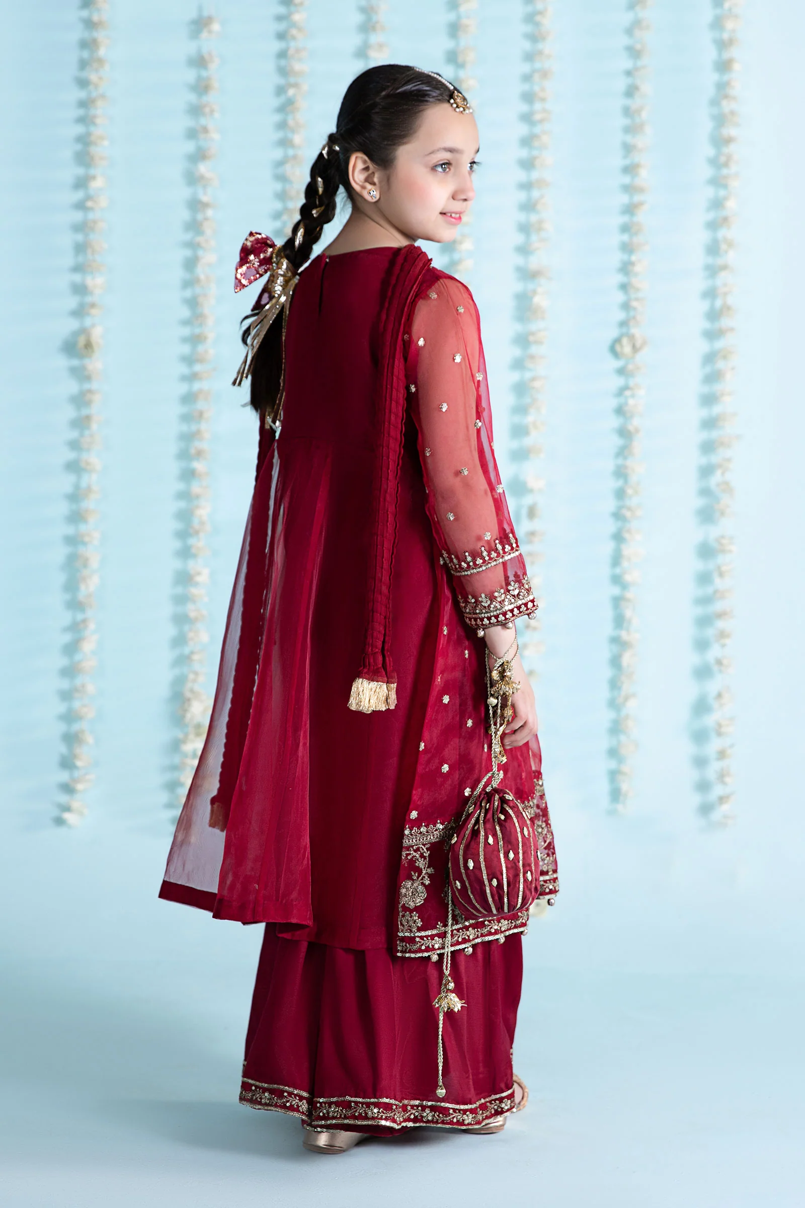 3 Piece Embroidered Organza Suit - Image 9