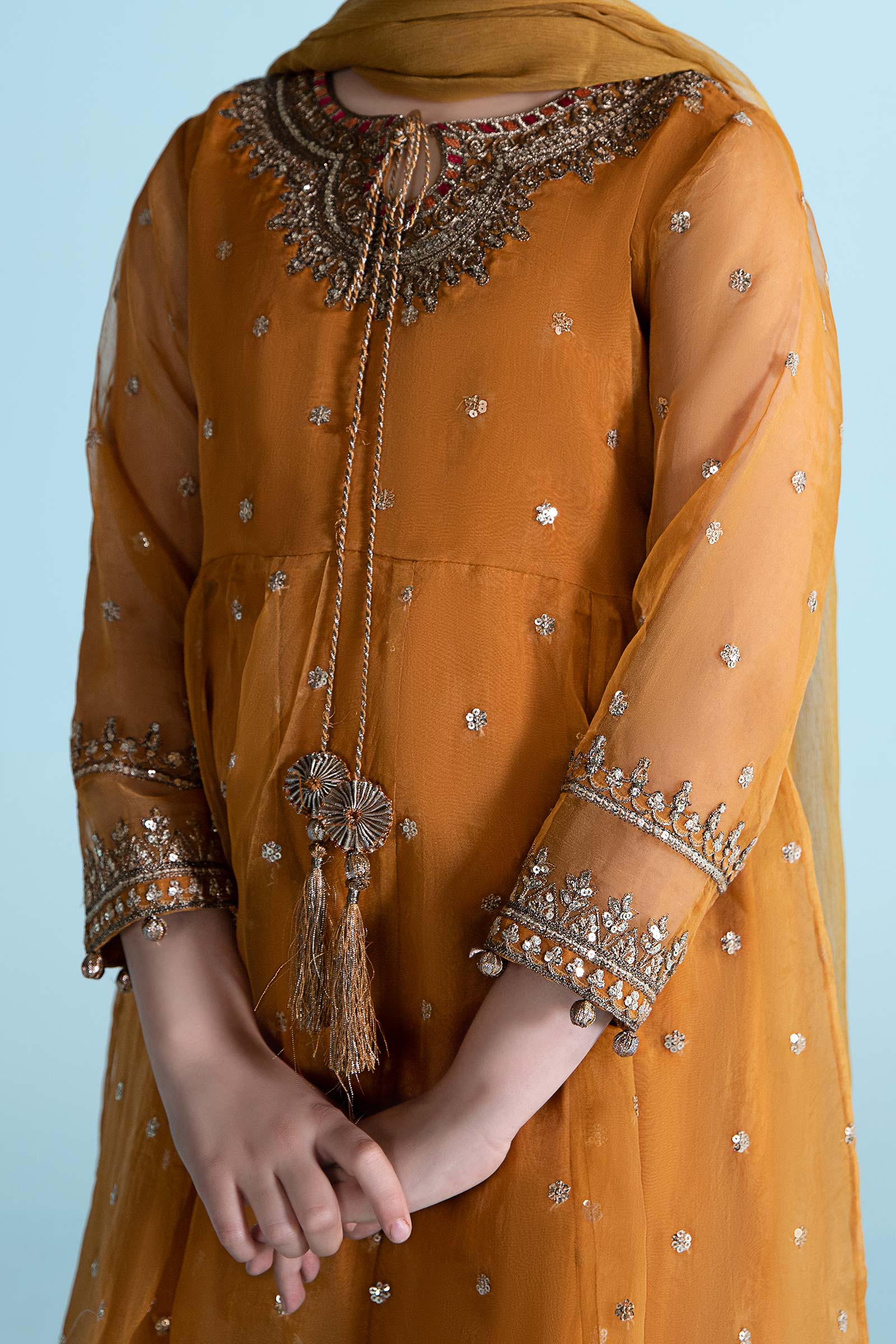 3 Piece Embroidered Organza Suit - Image 3