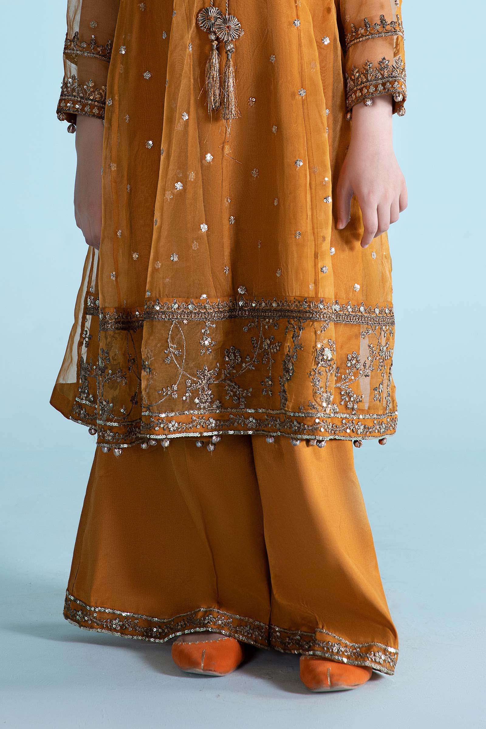 3 Piece Embroidered Organza Suit - Image 4