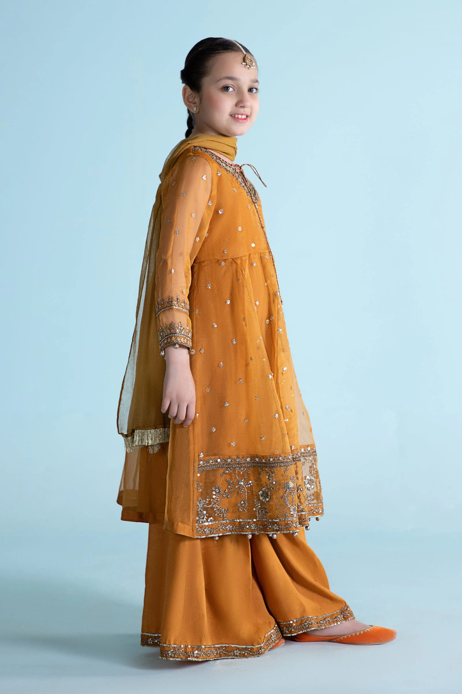 3 Piece Embroidered Organza Suit - Image 5