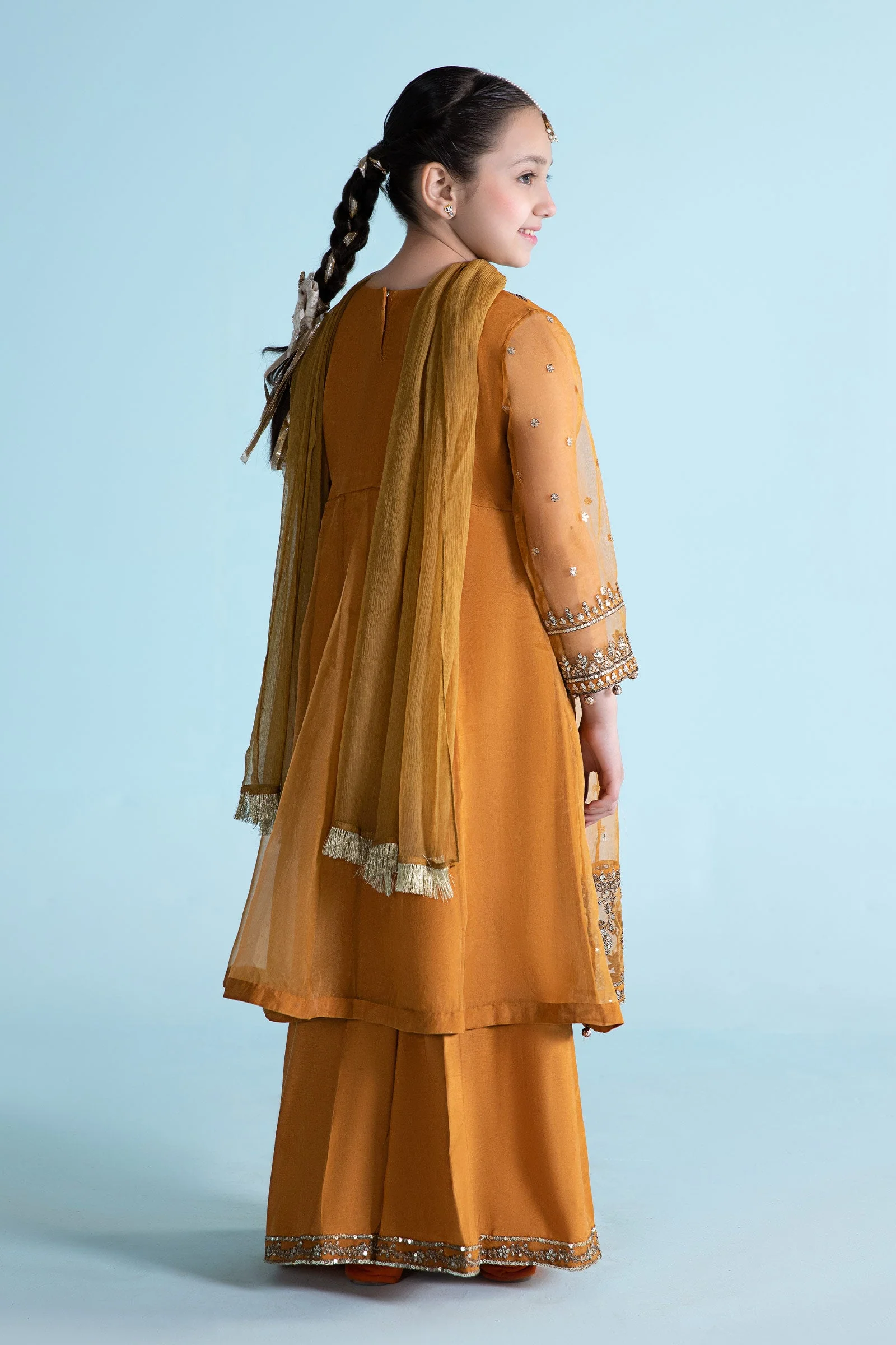 3 Piece Embroidered Organza Suit - Image 6
