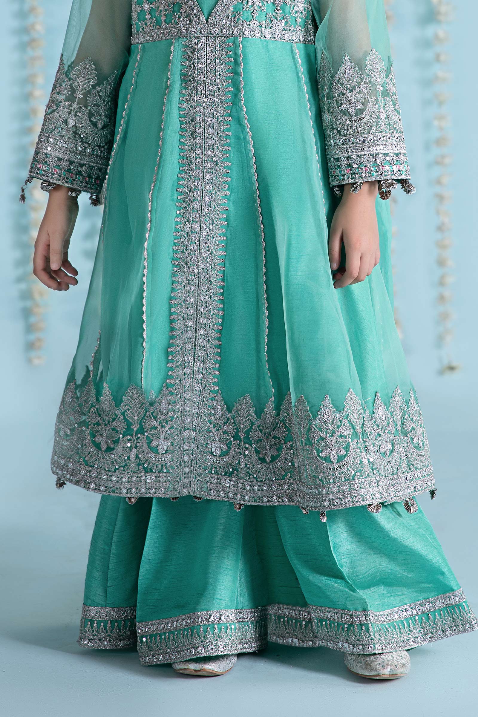 3 Piece Embroidered Organza Suit - Image 4