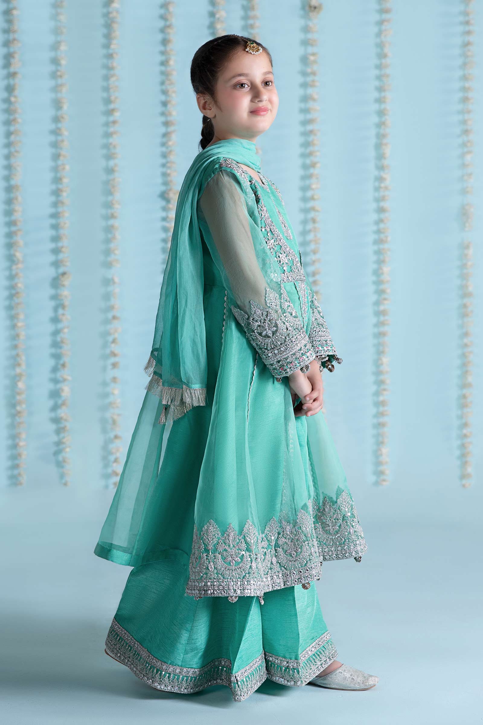 3 Piece Embroidered Organza Suit - Image 5