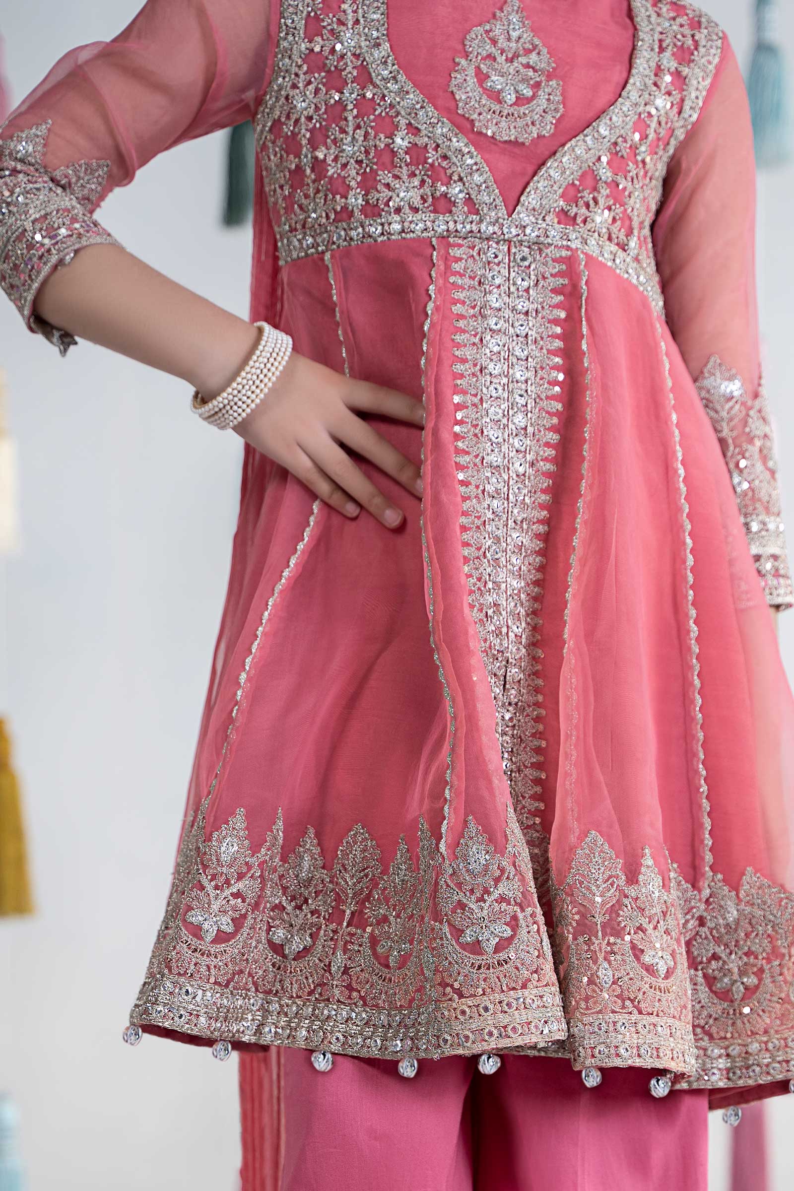 3 Piece Embroidered Organza Suit - Image 3