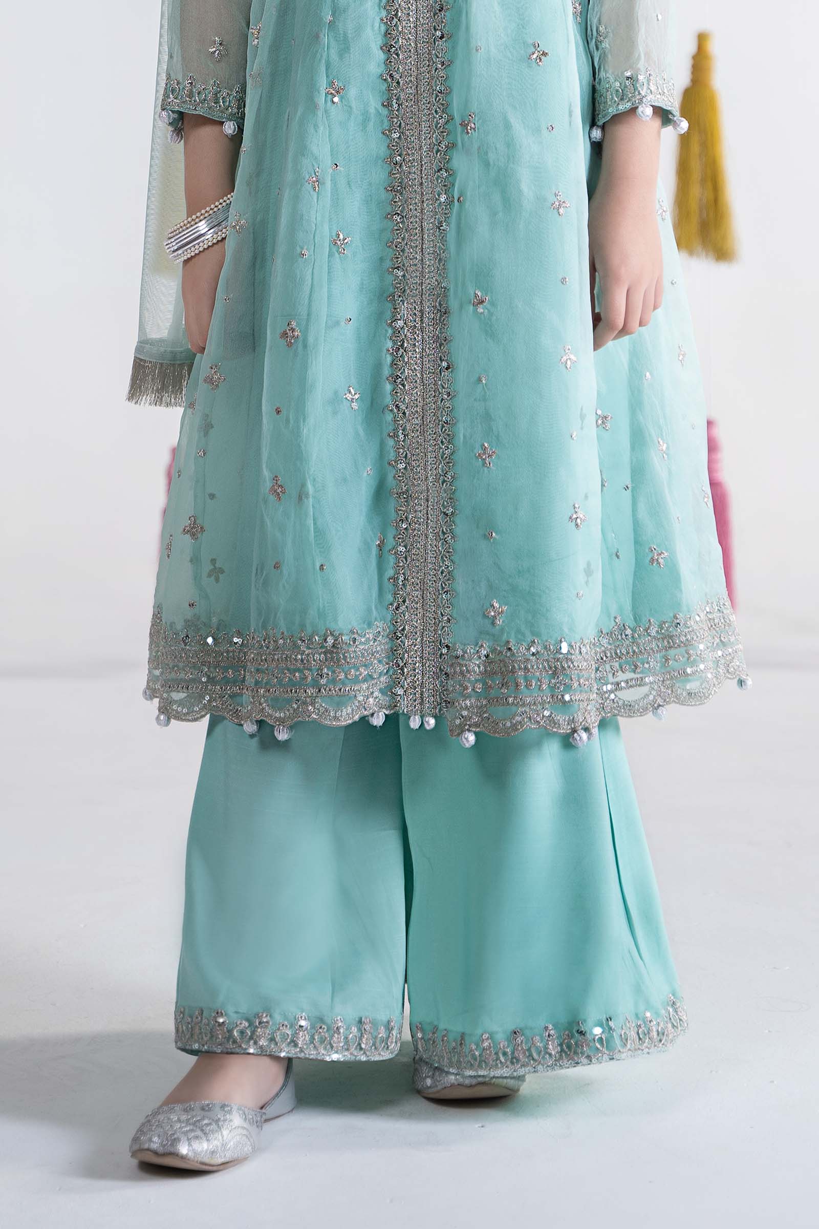 3 Piece Embroidered Organza Suit - Image 5