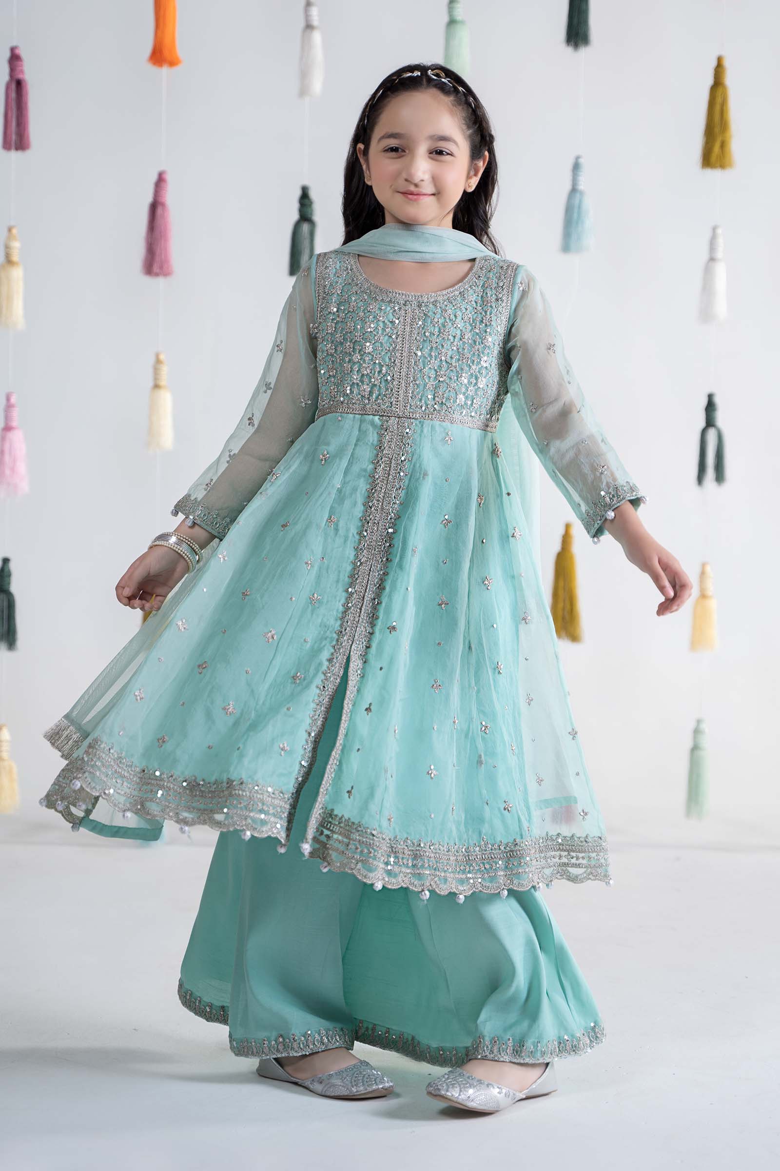 3 Piece Embroidered Organza Suit - Image 6