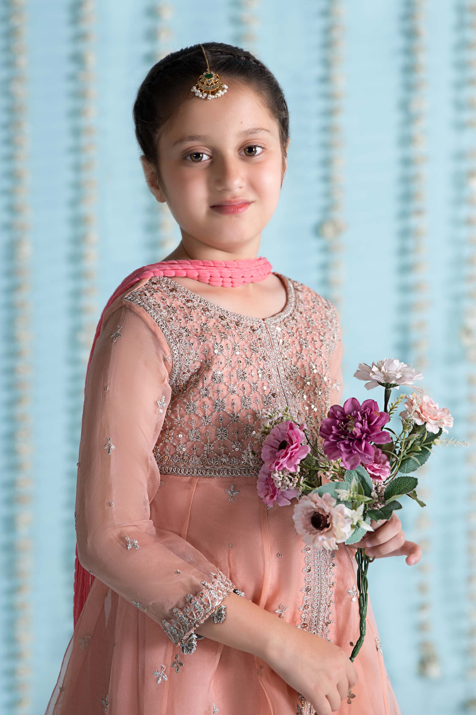 3 Piece Embroidered Organza Suit - Image 2