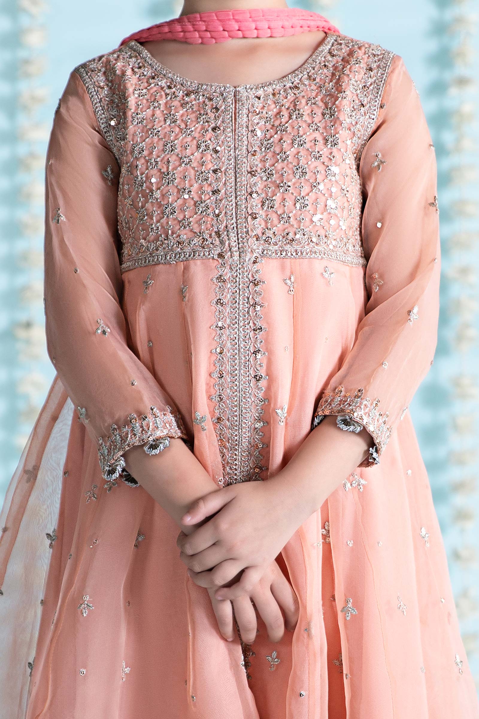 3 Piece Embroidered Organza Suit - Image 3