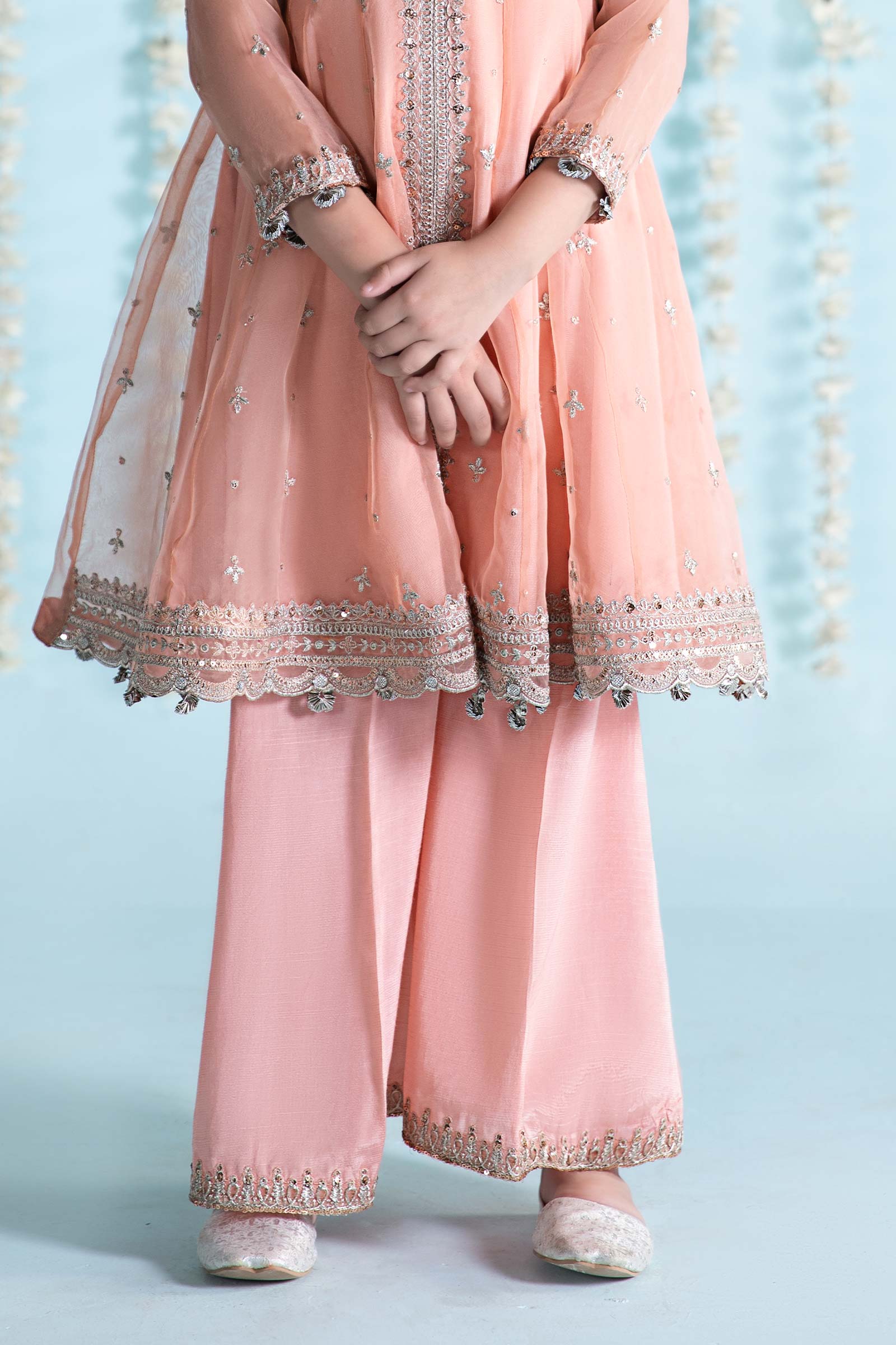 3 Piece Embroidered Organza Suit - Image 4