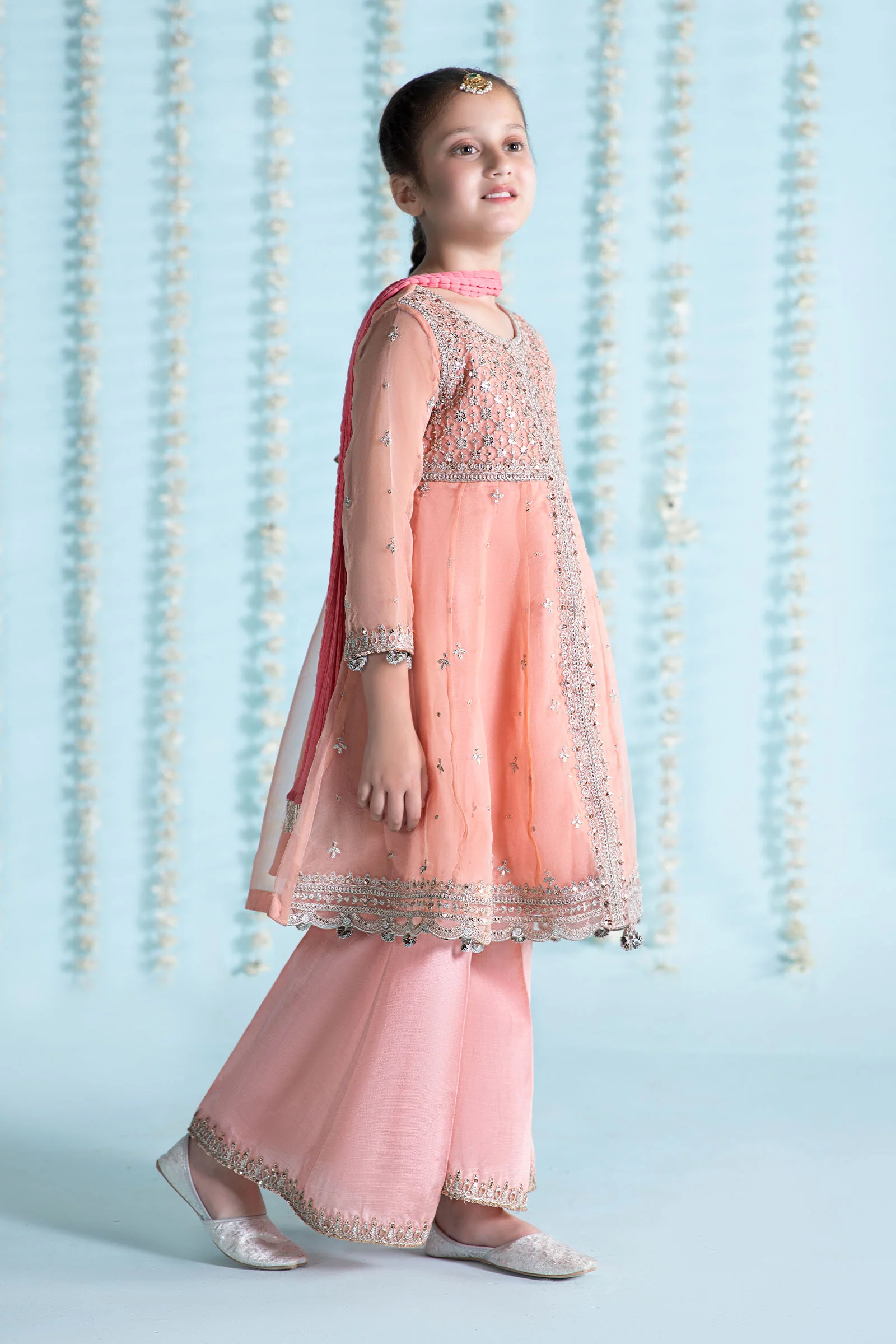 3 Piece Embroidered Organza Suit - Image 5