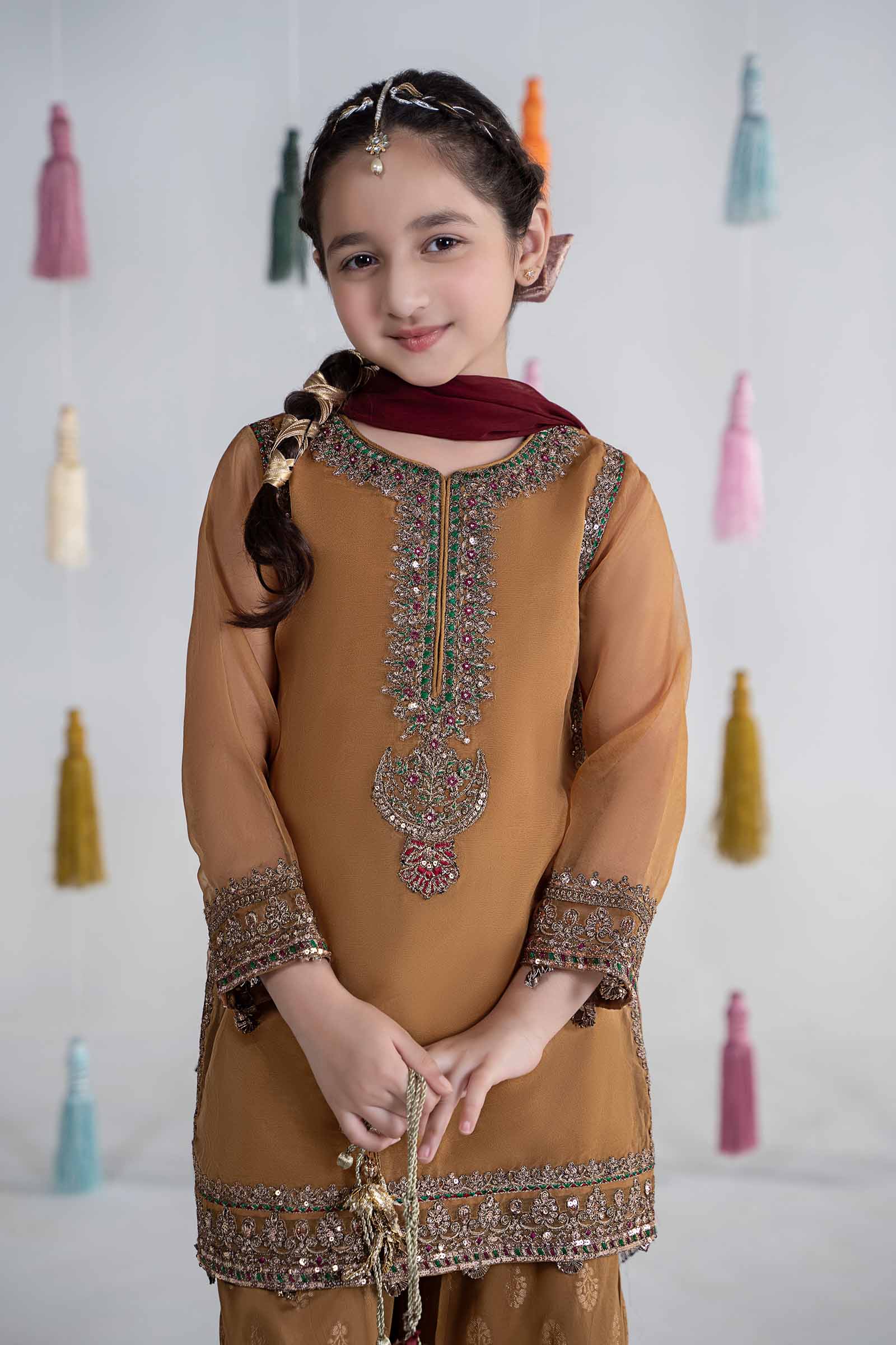3 Piece Embroidered Organza Suit - Image 2