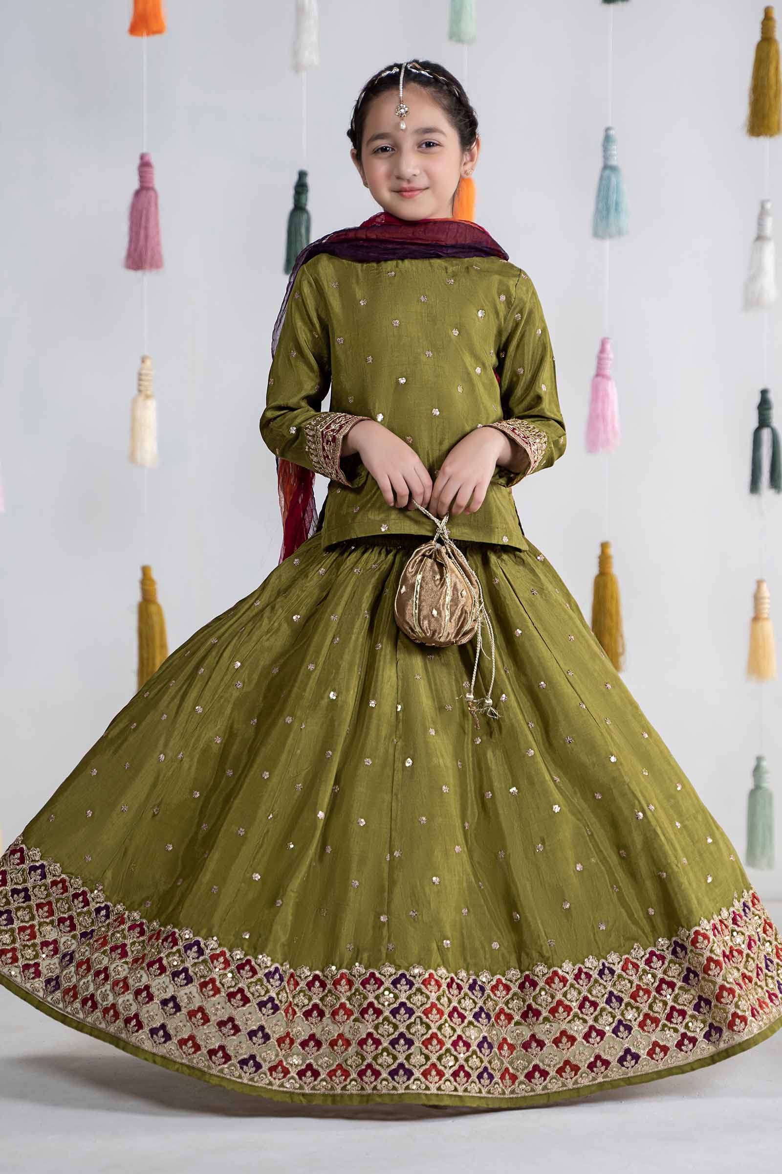 3 Piece Embroidered Bamber Raw Silk Suit