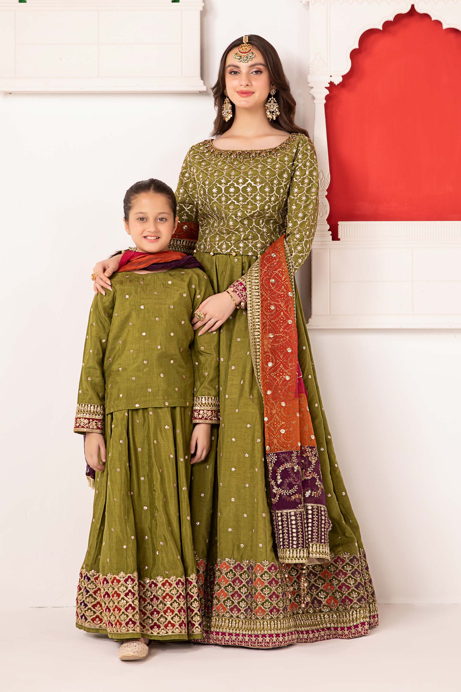 3 Piece Embroidered Bamber Raw Silk Suit - Image 2