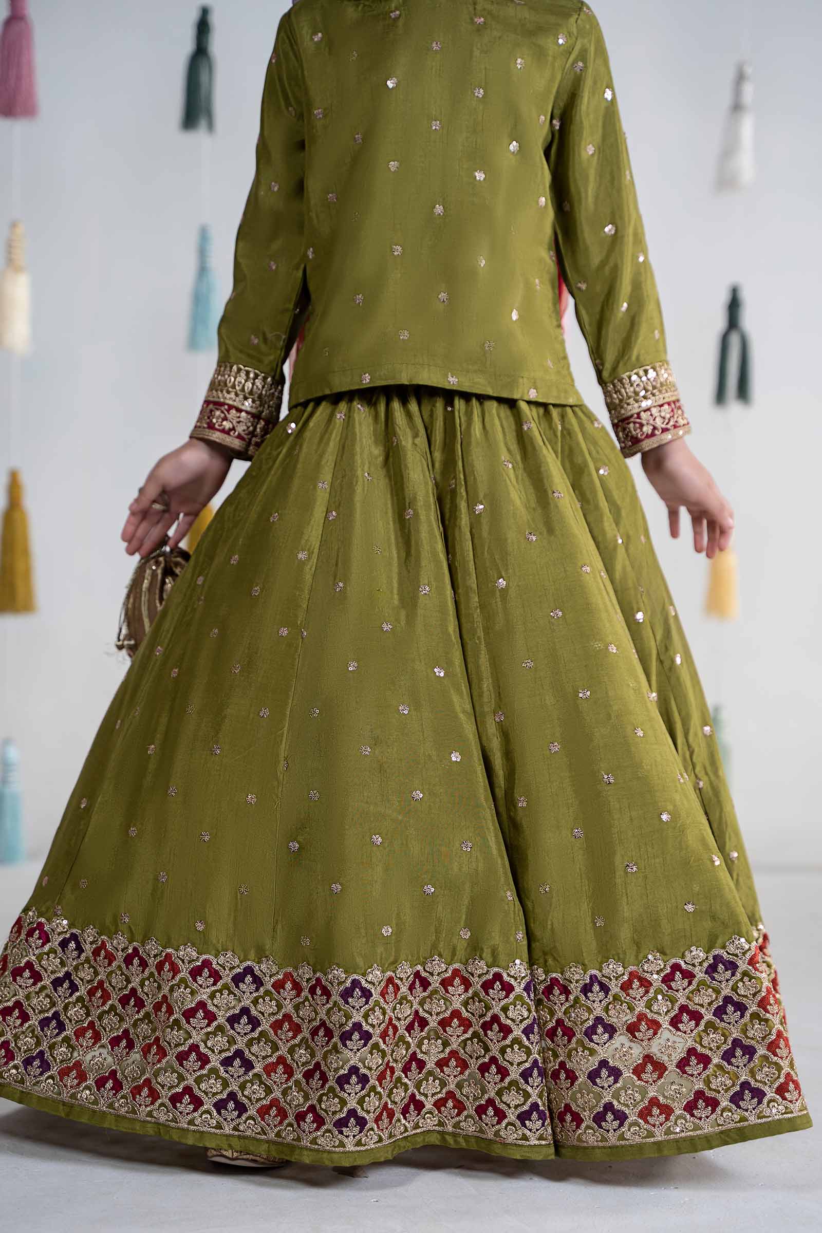 3 Piece Embroidered Bamber Raw Silk Suit - Image 5