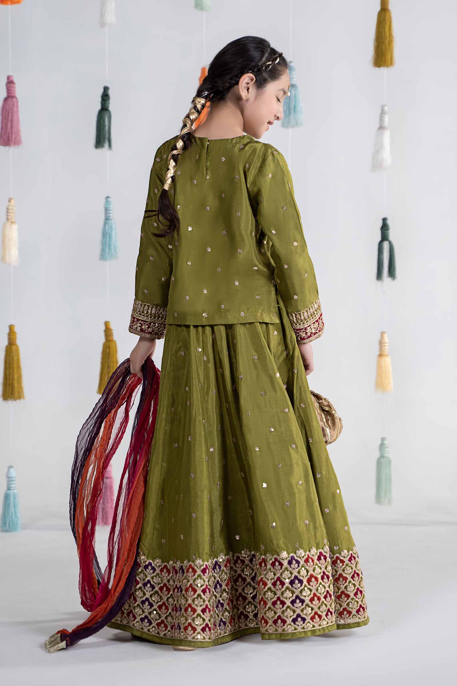 3 Piece Embroidered Bamber Raw Silk Suit - Image 8