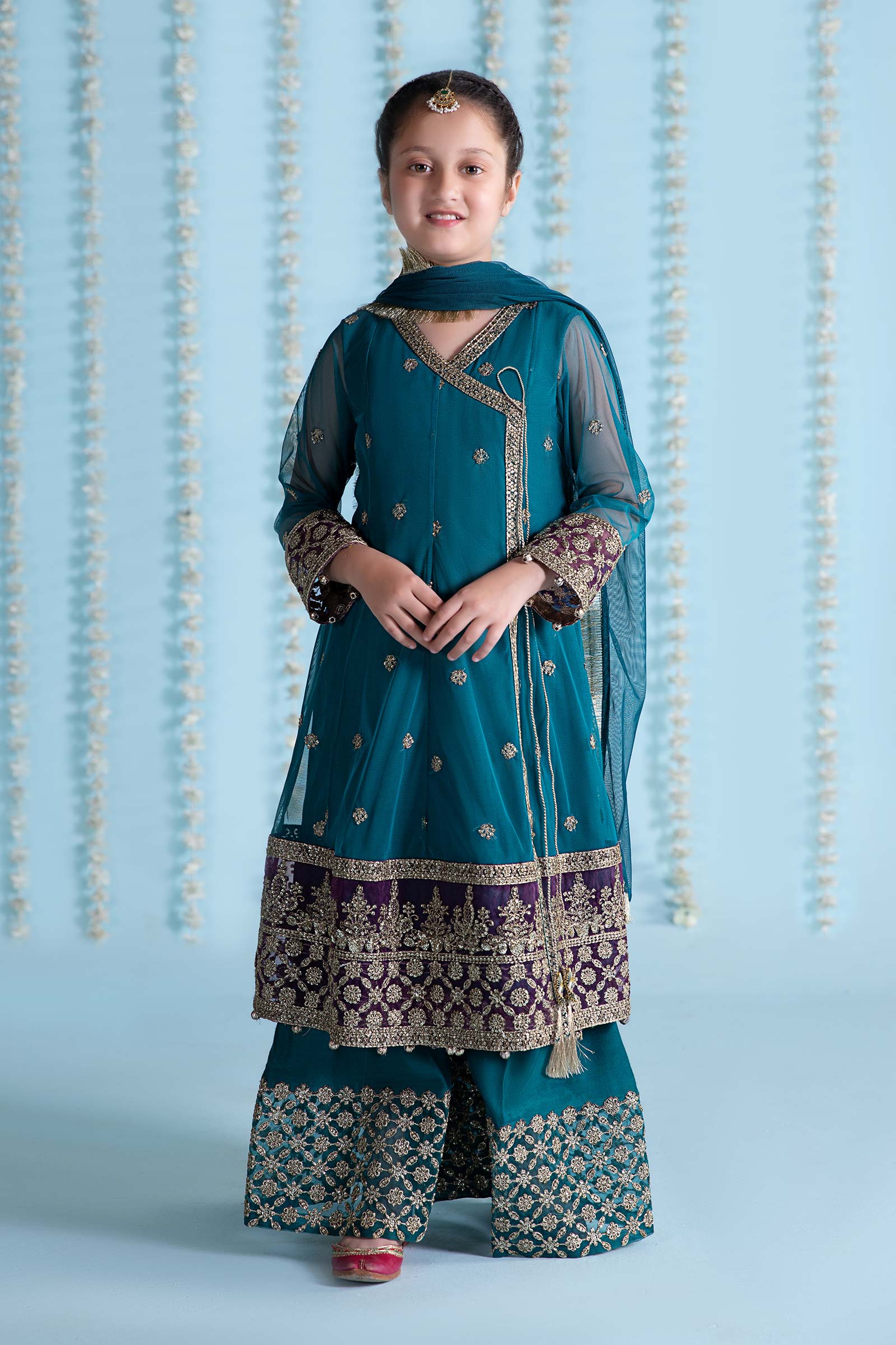 3 Piece Embroidered Net Suit