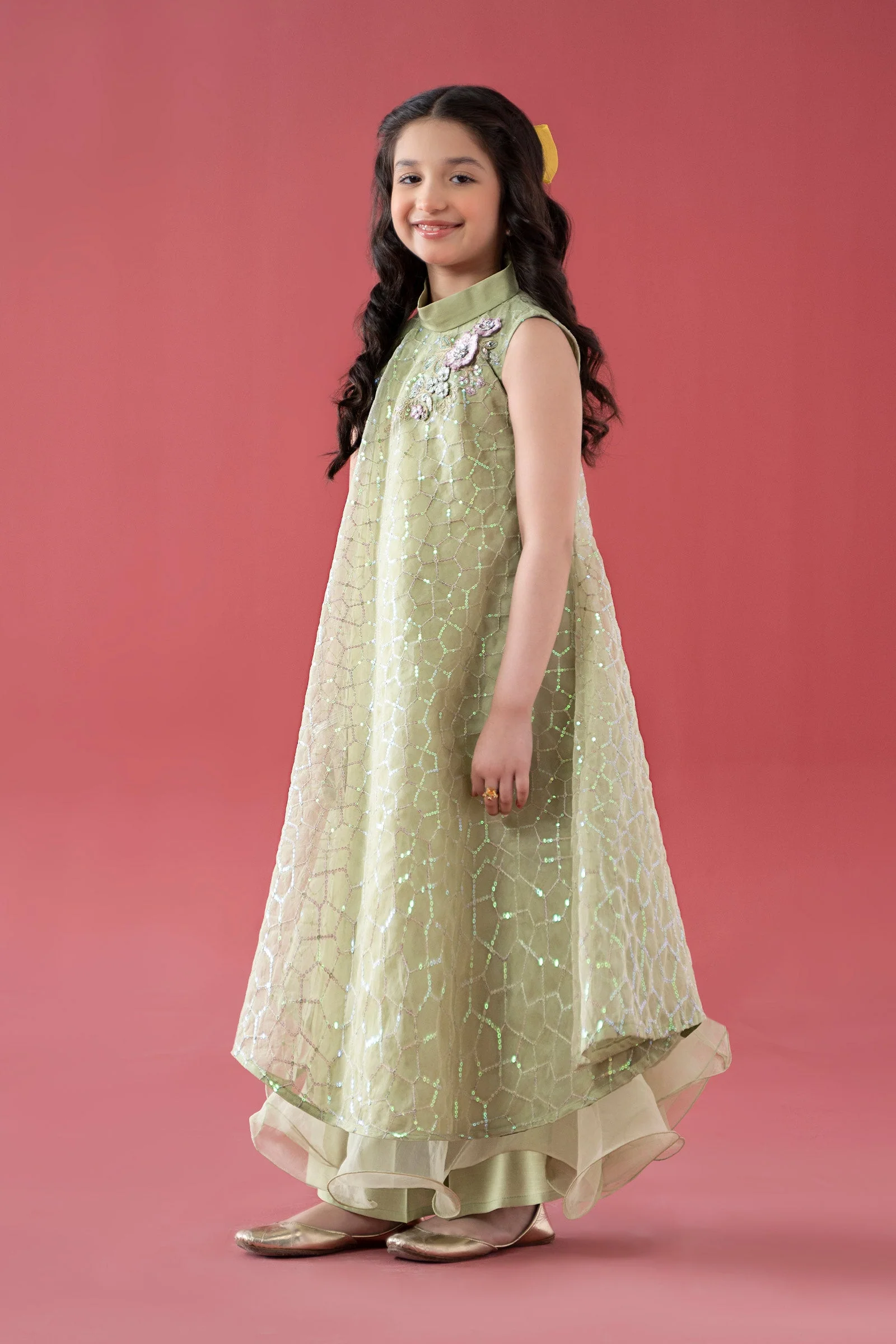 3 Piece Embroidered Poly Organza Suit - Image 4