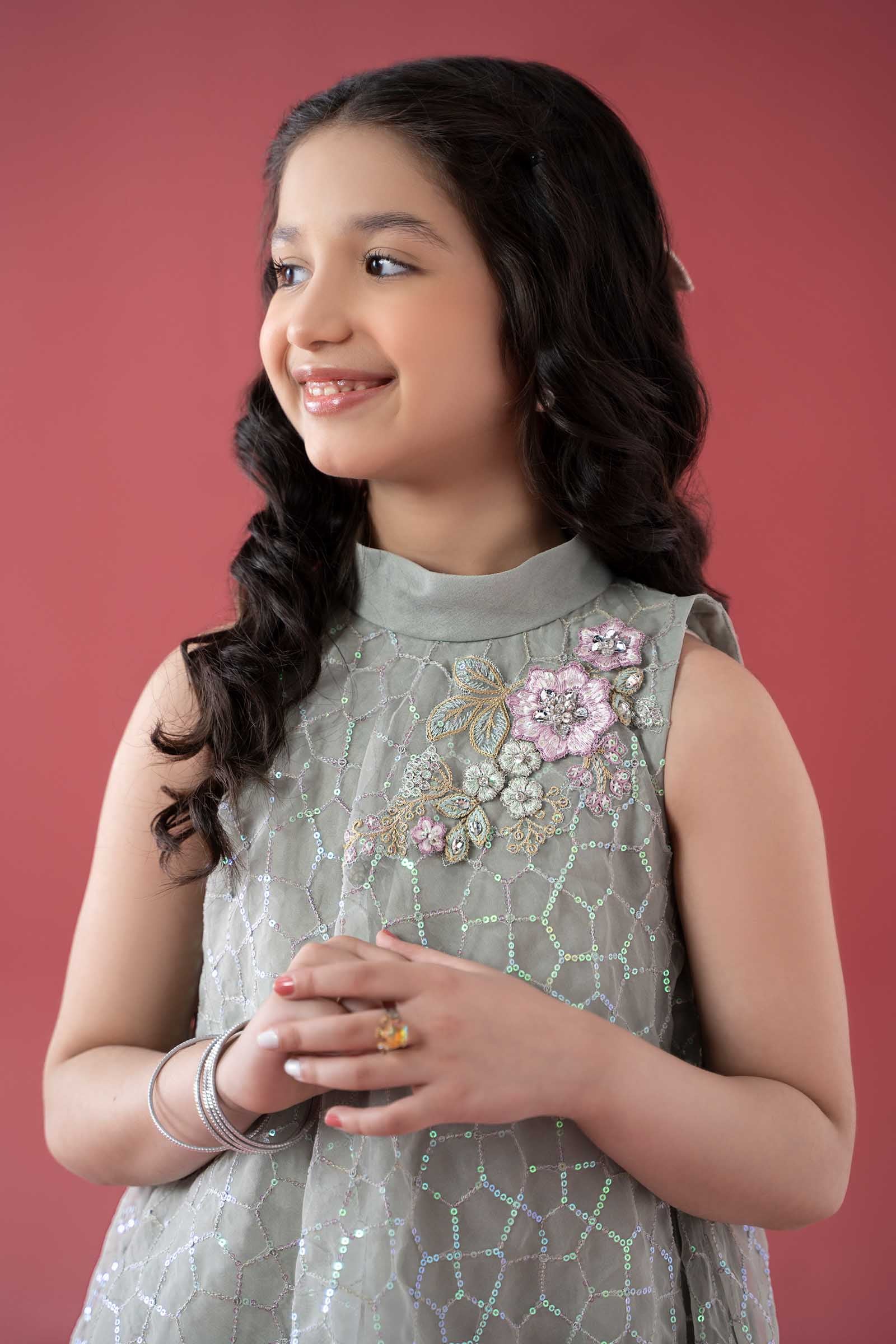 3 Piece Embroidered Poly Organza Suit - Image 4