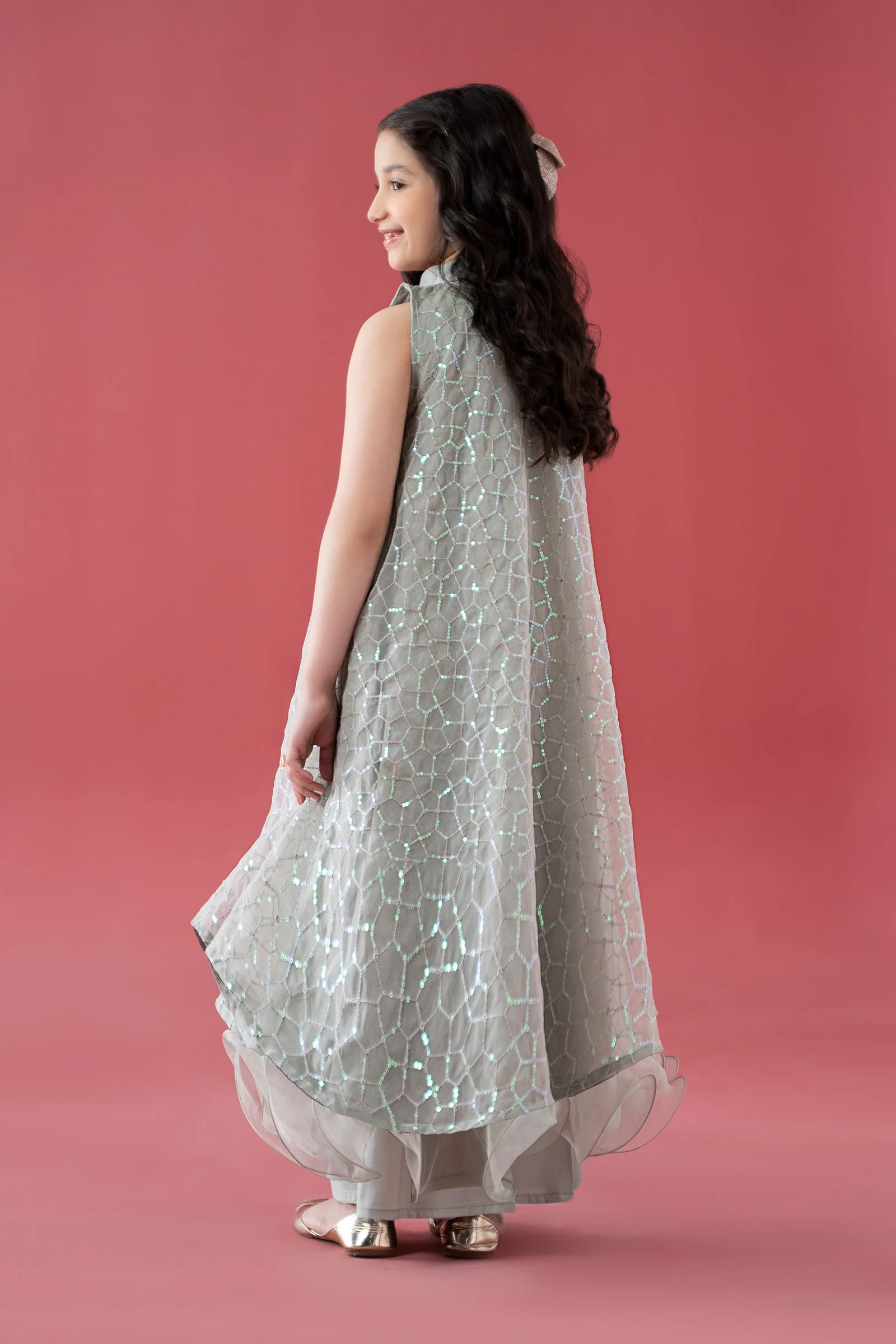 3 Piece Embroidered Poly Organza Suit - Image 8