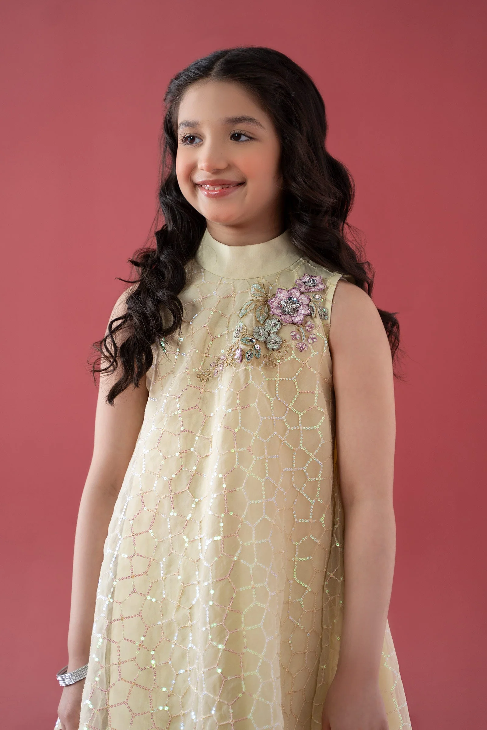 3 Piece Embroidered Poly Organza Suit - Image 2