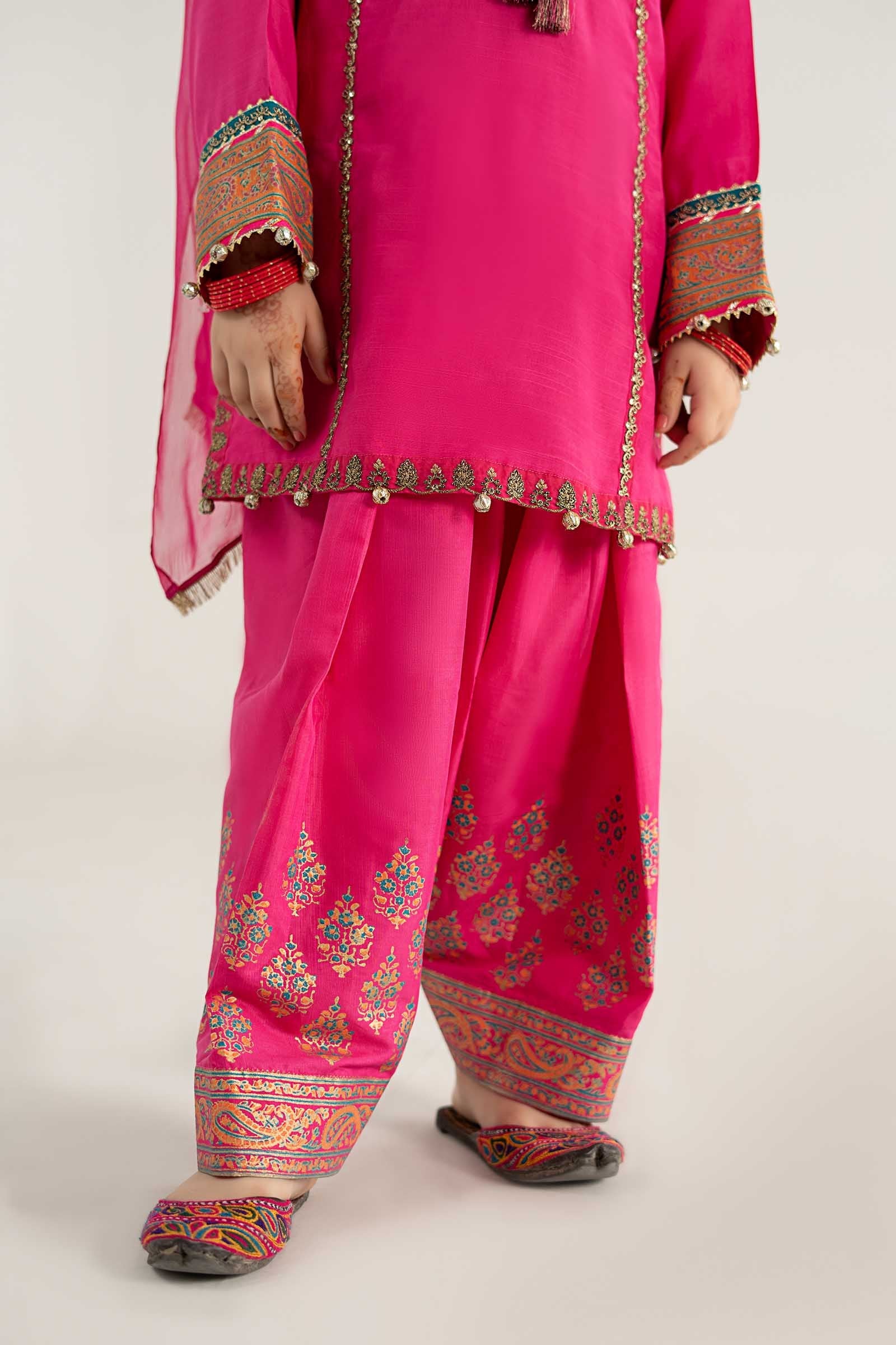 3 Piece Embroidered Raw Silk Suit - Image 5