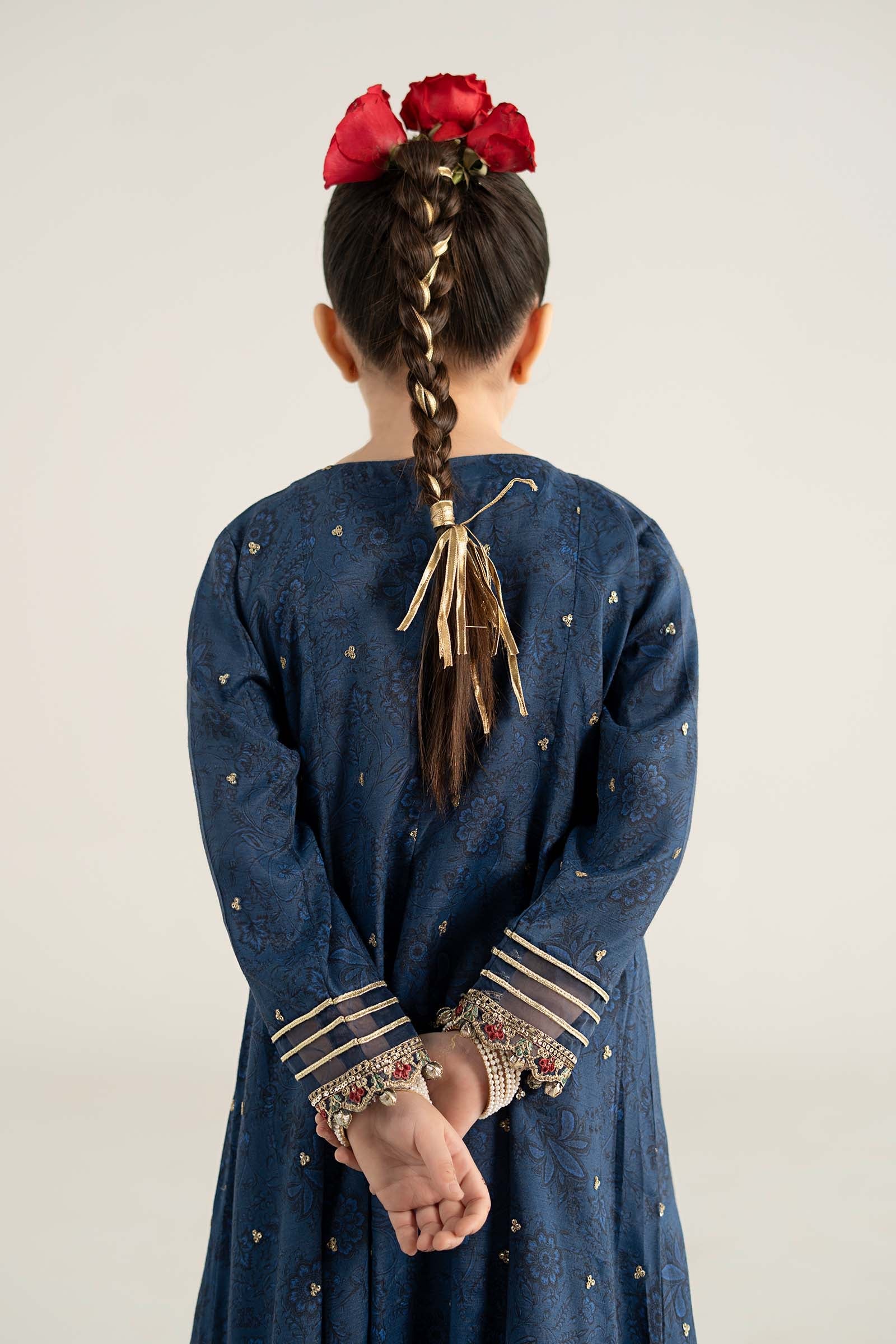 3 Piece Embroidered Raw Silk Suit - Image 6
