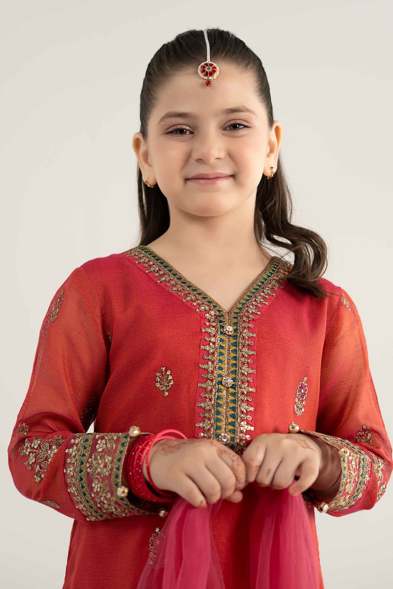 3 Piece Embroidered Khadi Net Suit - Image 2