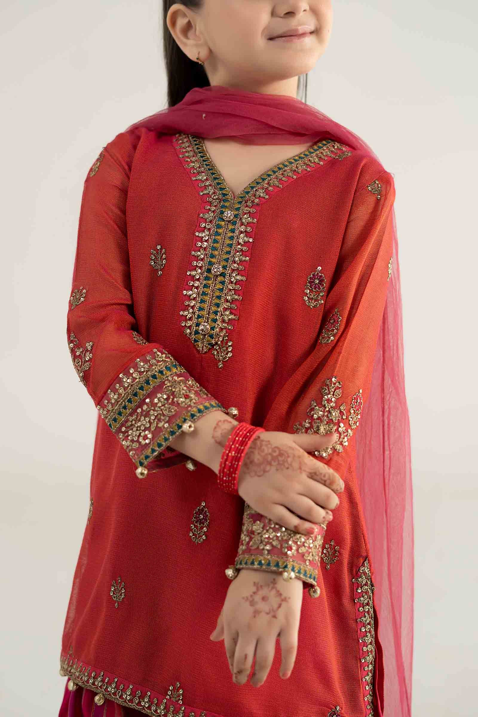 3 Piece Embroidered Khadi Net Suit - Image 3