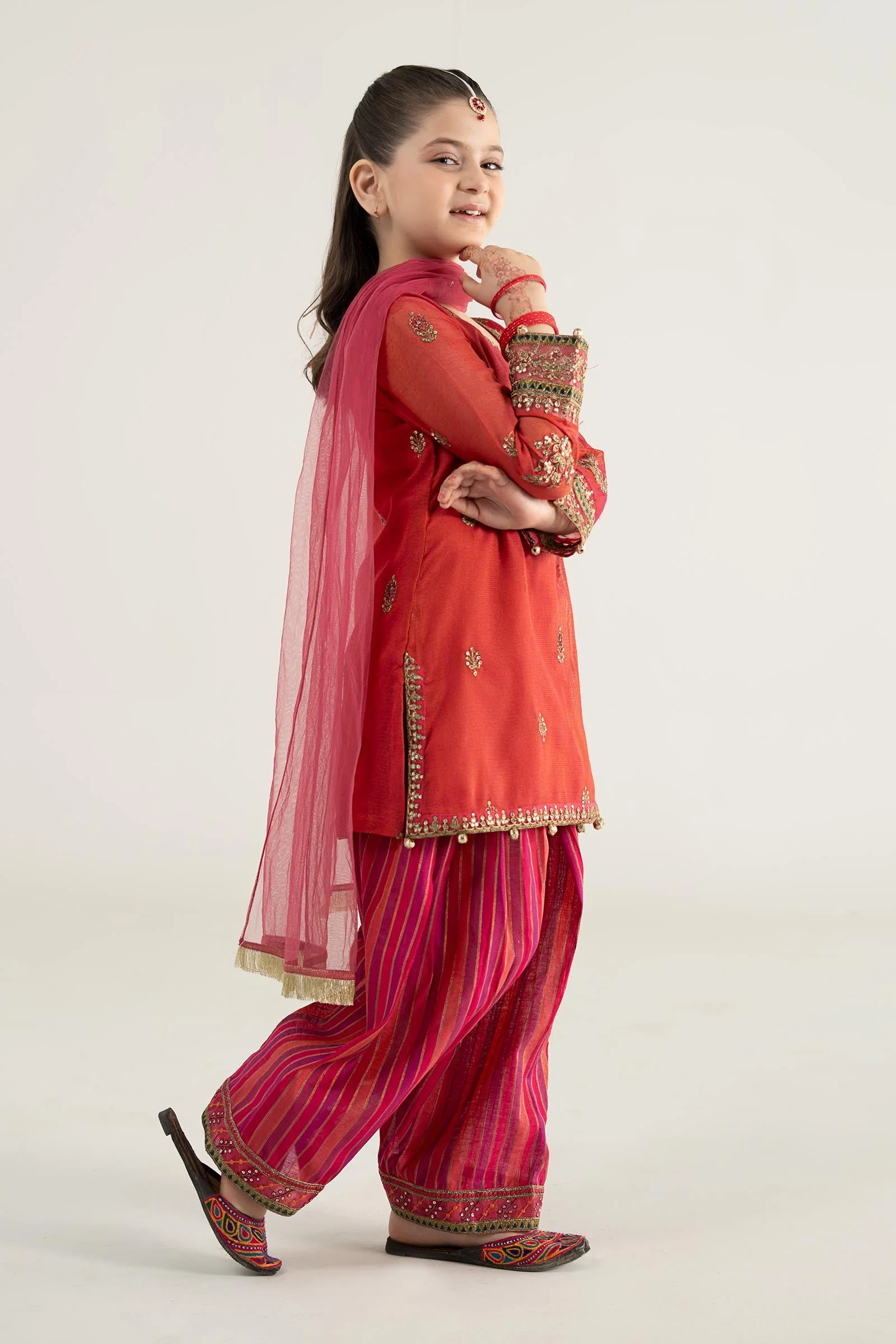 3 Piece Embroidered Khadi Net Suit - Image 5
