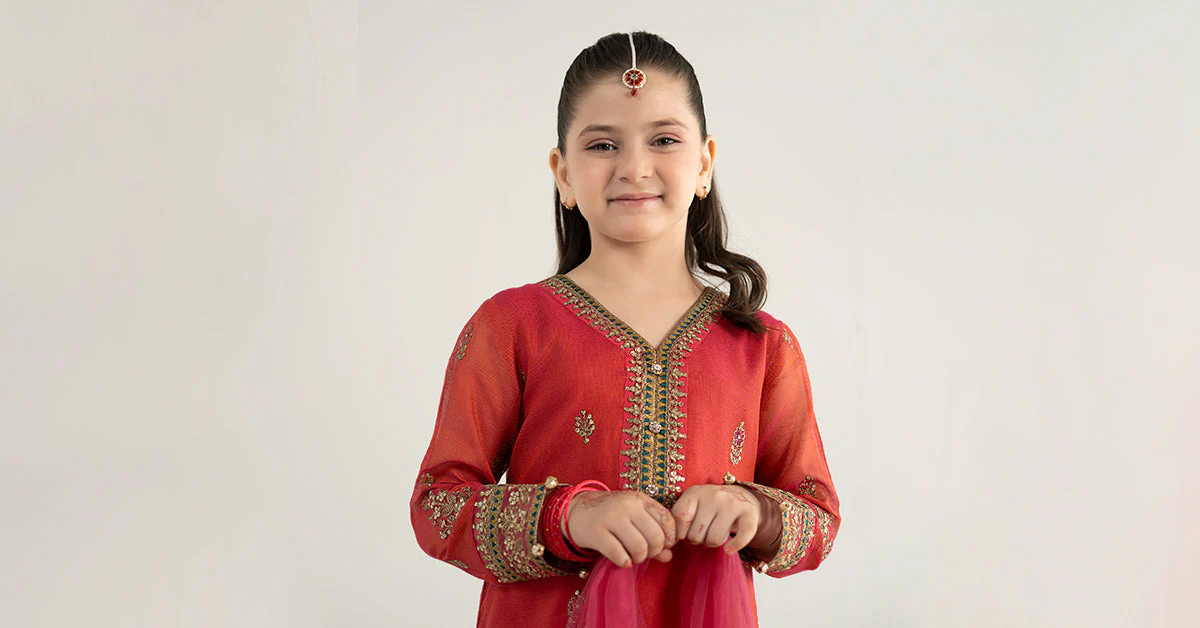 3 Piece Embroidered Khadi Net Suit - Image 7