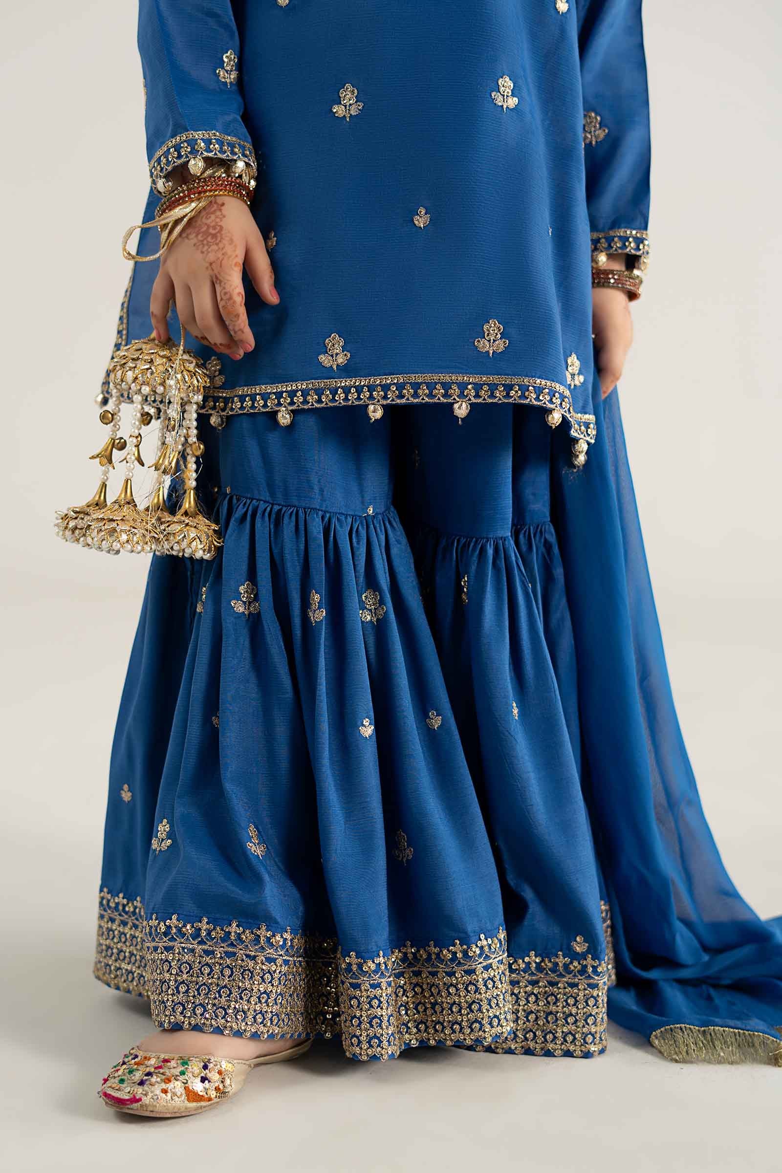3 Piece Embroidered Raw Silk Suit - Image 6