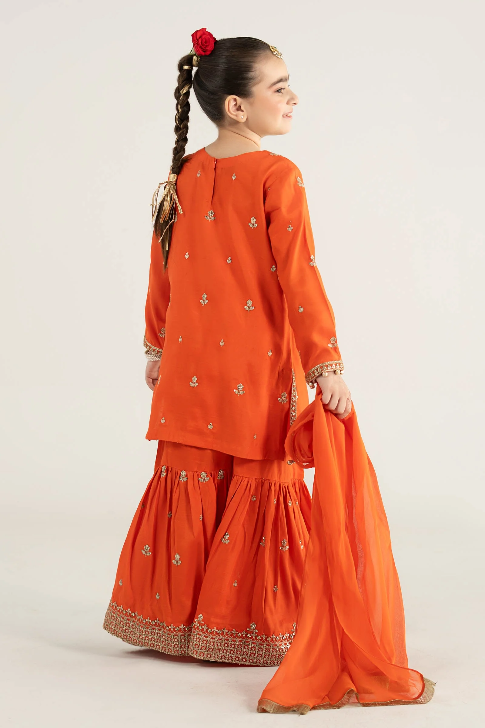 3 Piece Embroidered Raw Silk Suit - Image 6