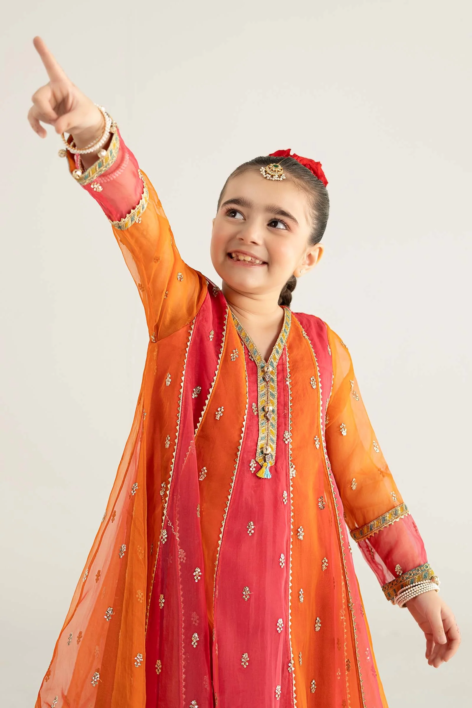 3 Piece Embroidered Poly Organza Suit - Image 2