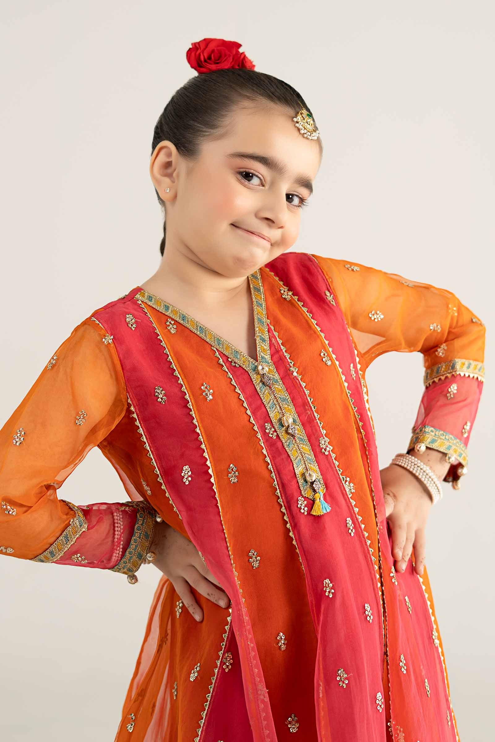 3 Piece Embroidered Poly Organza Suit - Image 3