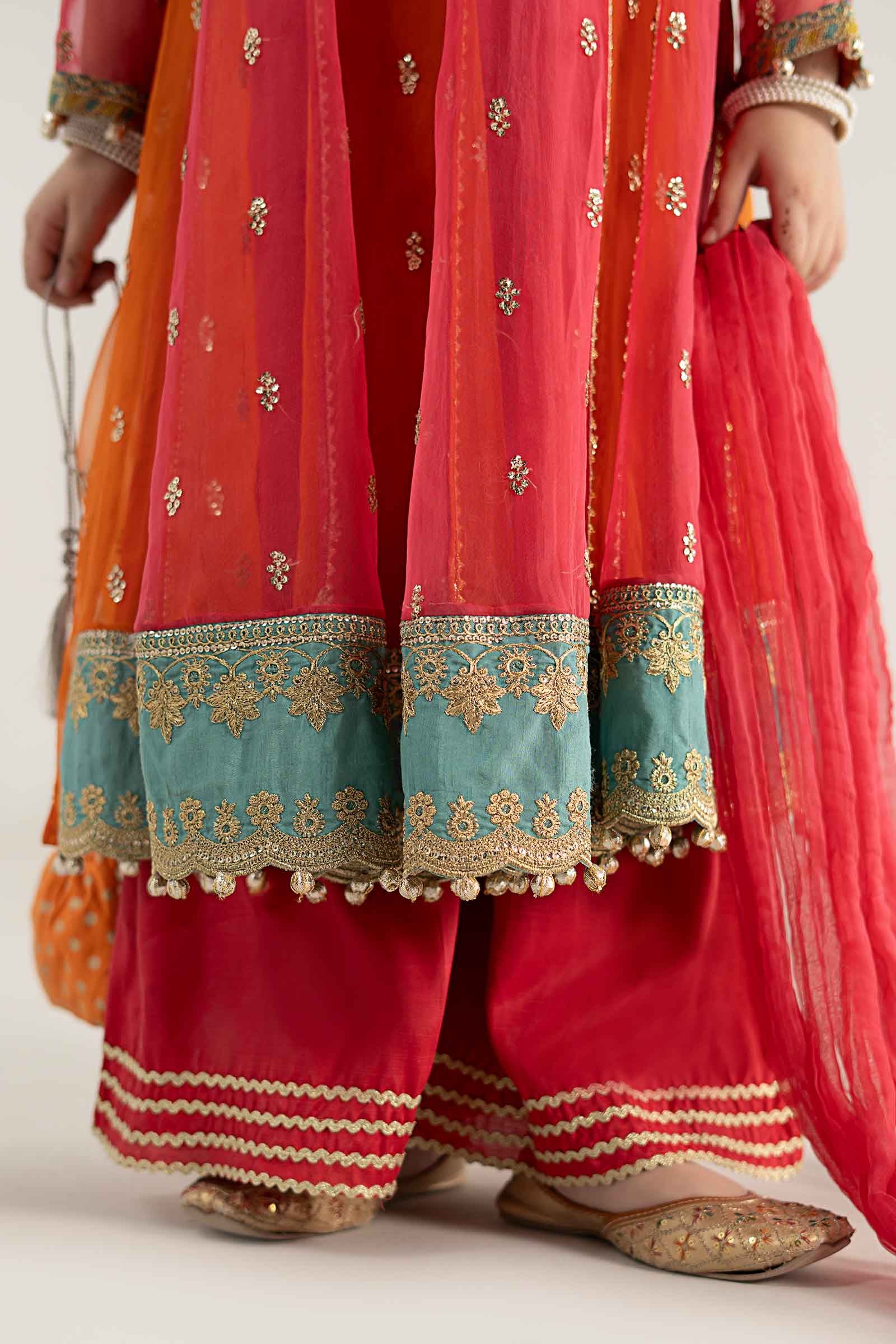 3 Piece Embroidered Poly Organza Suit - Image 5