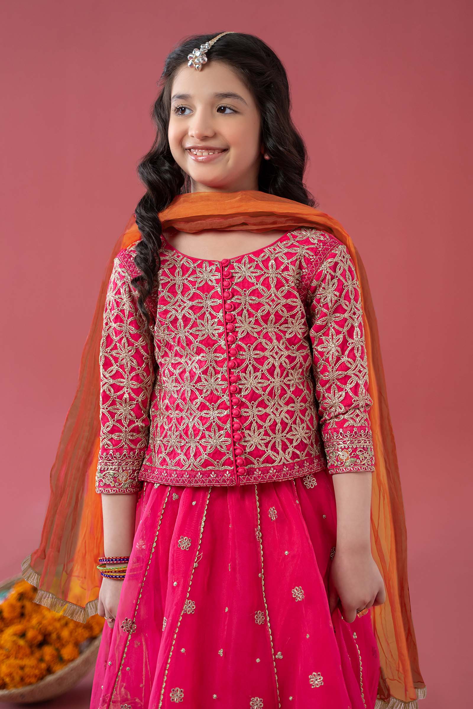 3 Piece Embroidered Poly Organza Suit - Image 2