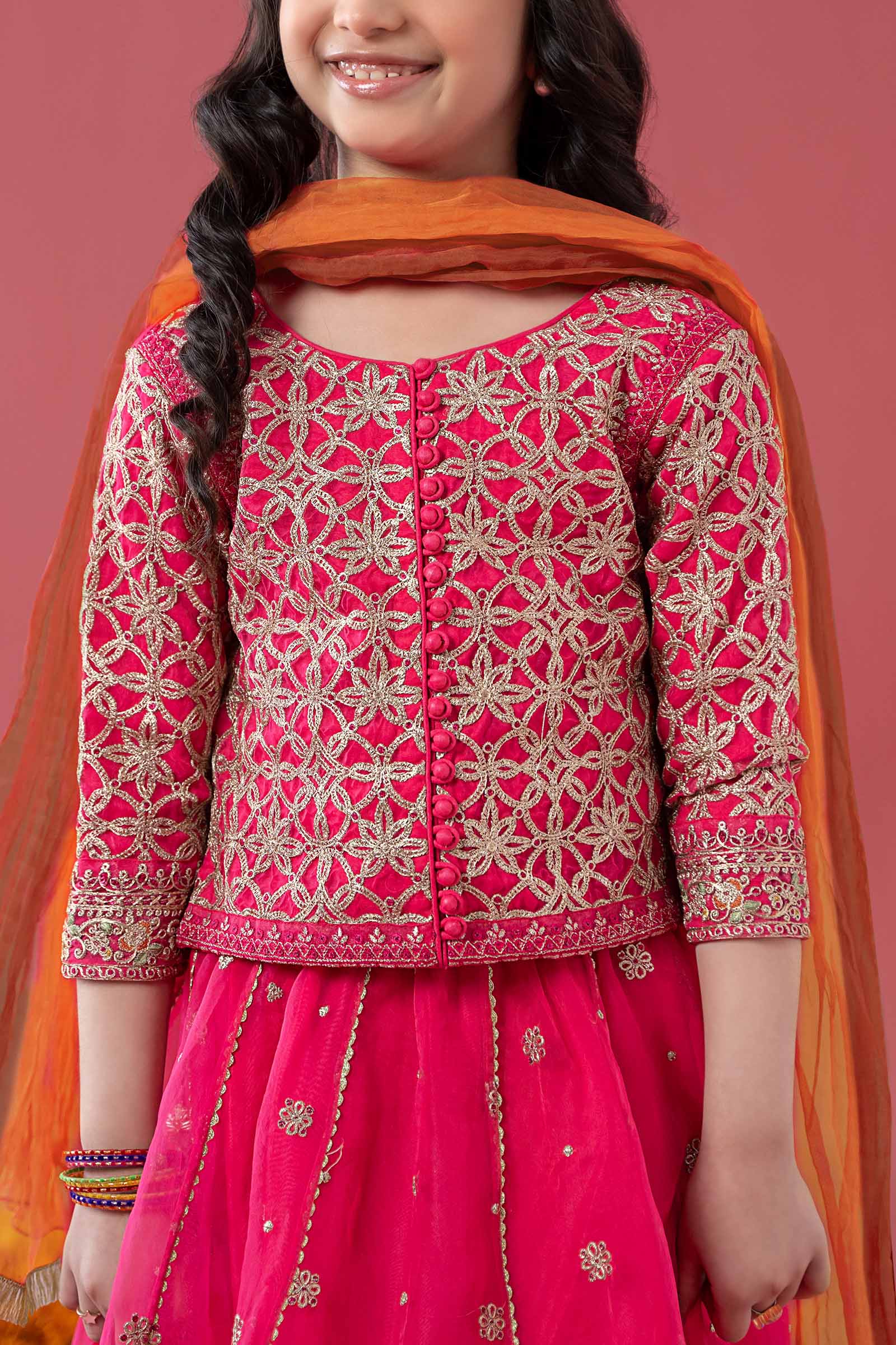 3 Piece Embroidered Poly Organza Suit - Image 5