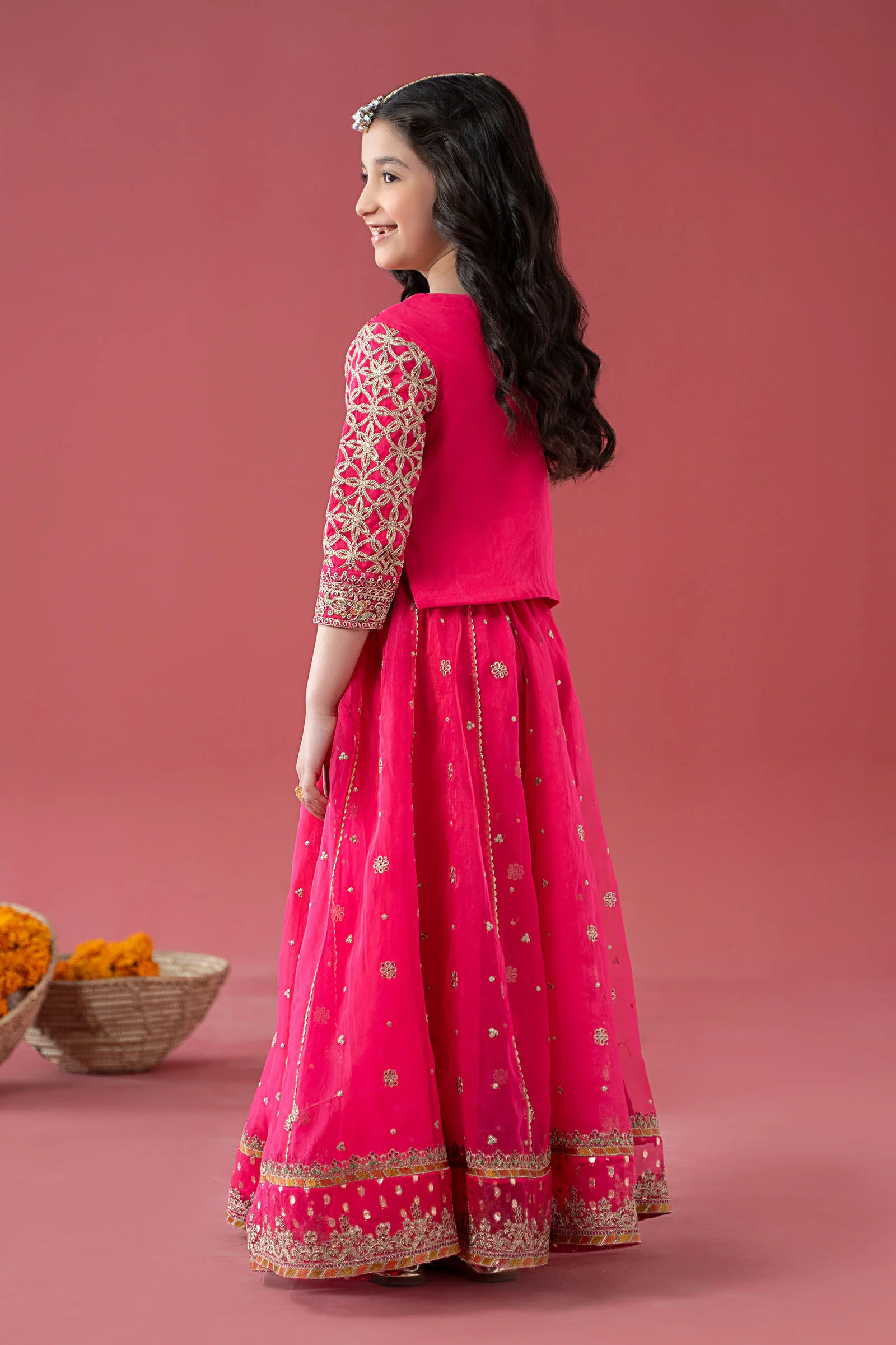 3 Piece Embroidered Poly Organza Suit - Image 7