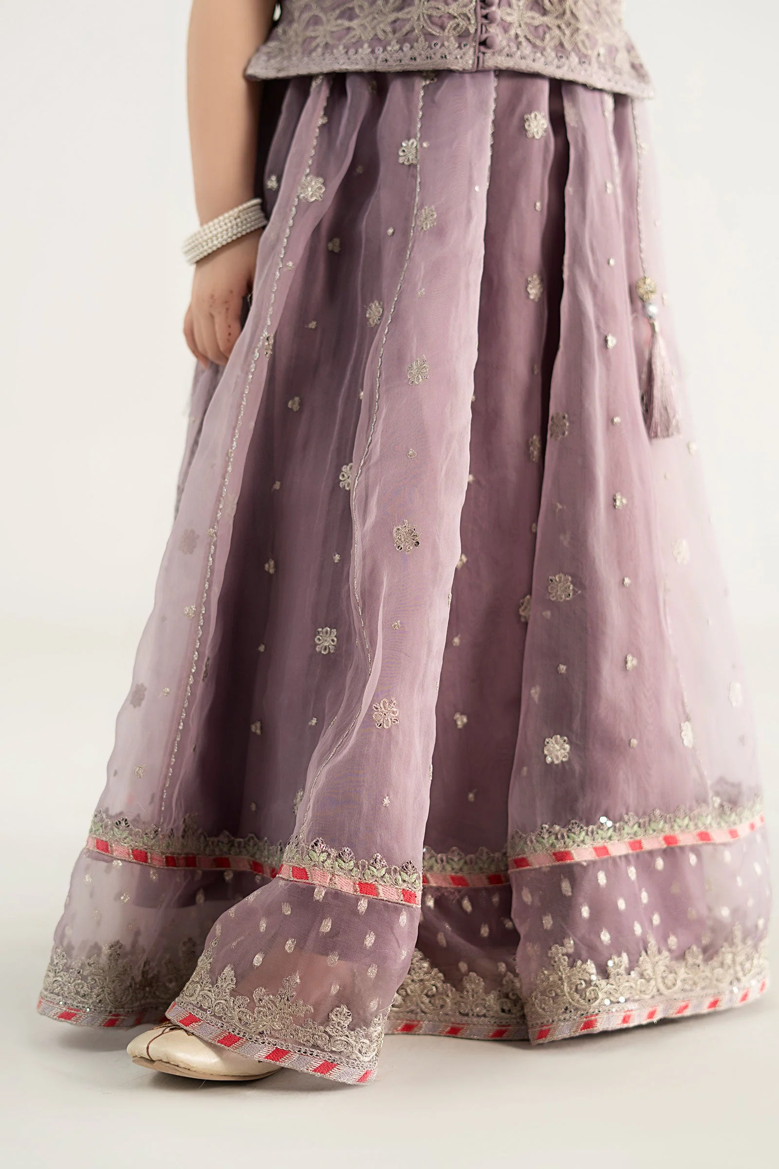 3 Piece Embroidered Poly Organza Suit - Image 5