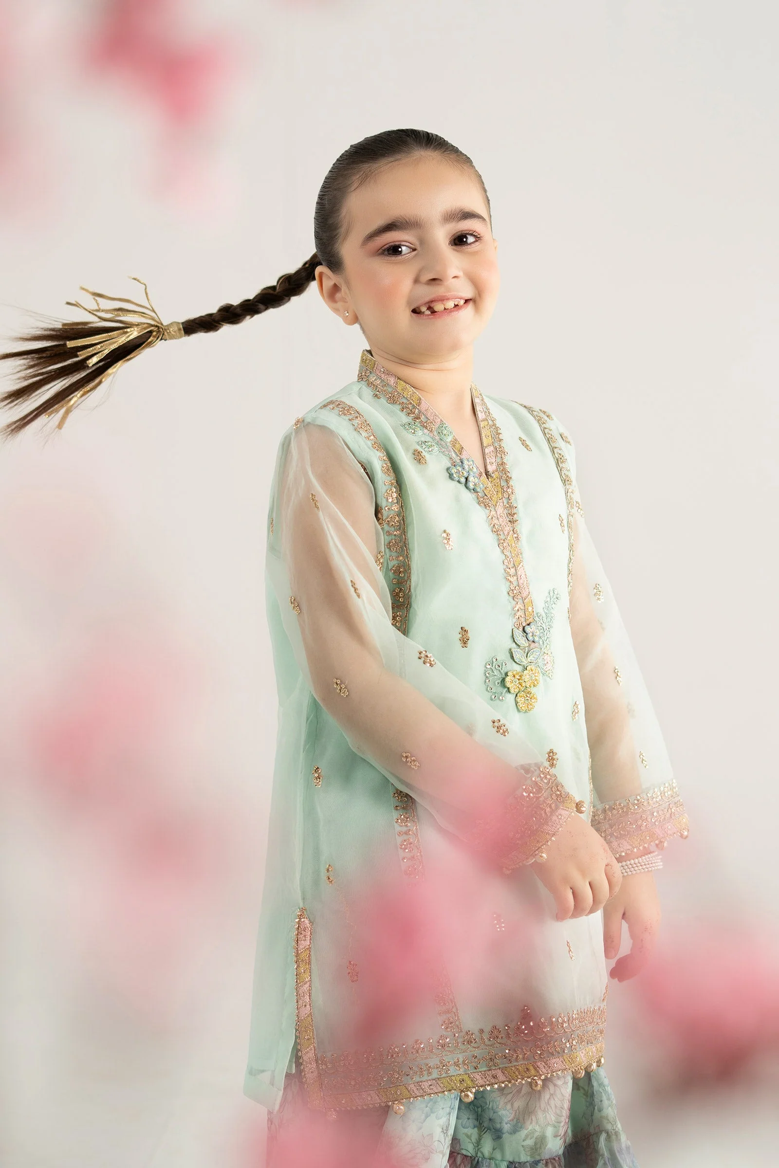 3 Piece Embroidered Poly Organza Suit - Image 3