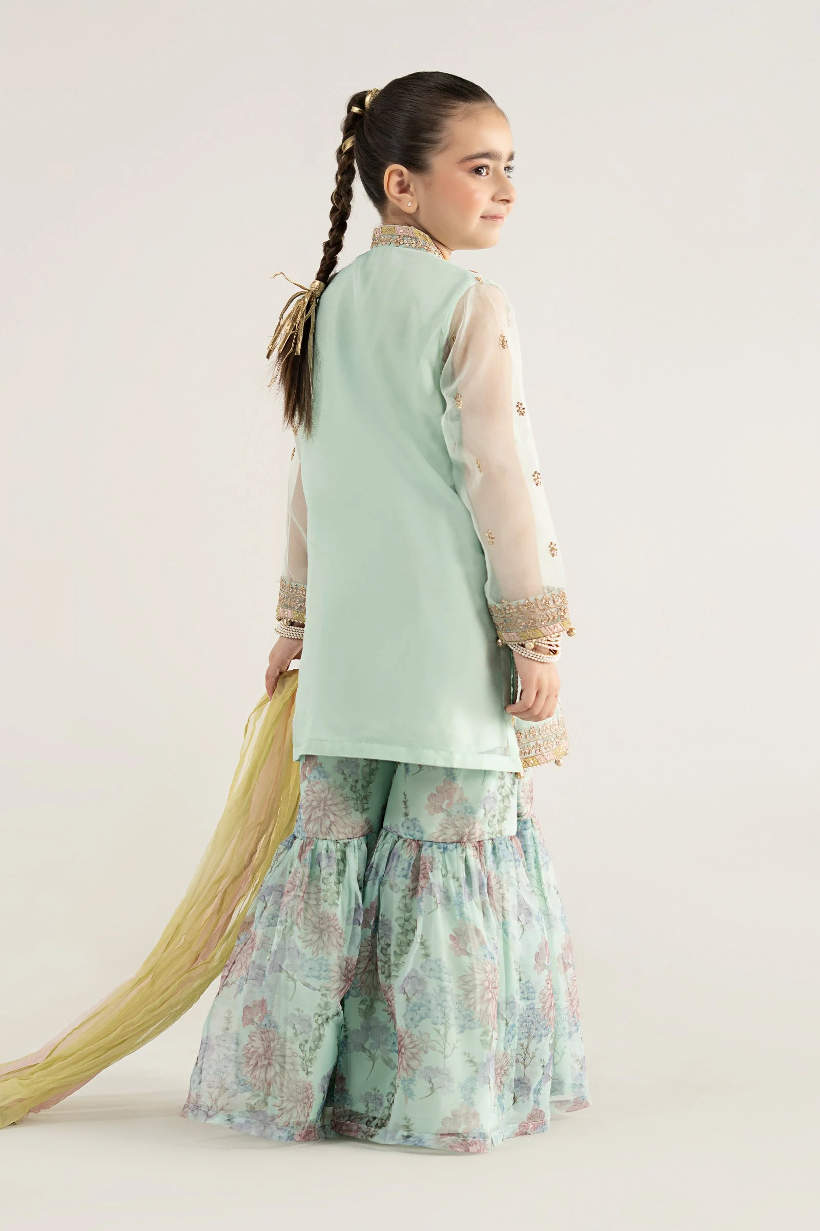 3 Piece Embroidered Poly Organza Suit - Image 7