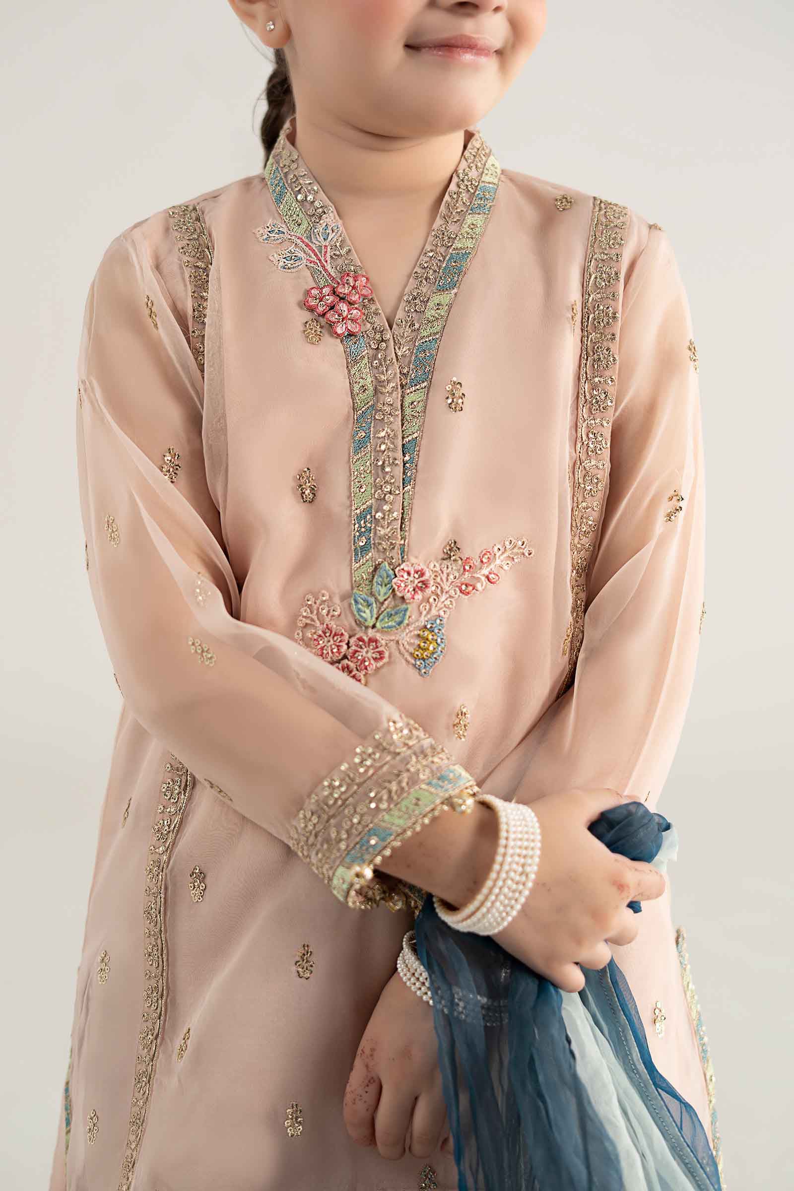 3 Piece Embroidered Poly Organza Suit - Image 3