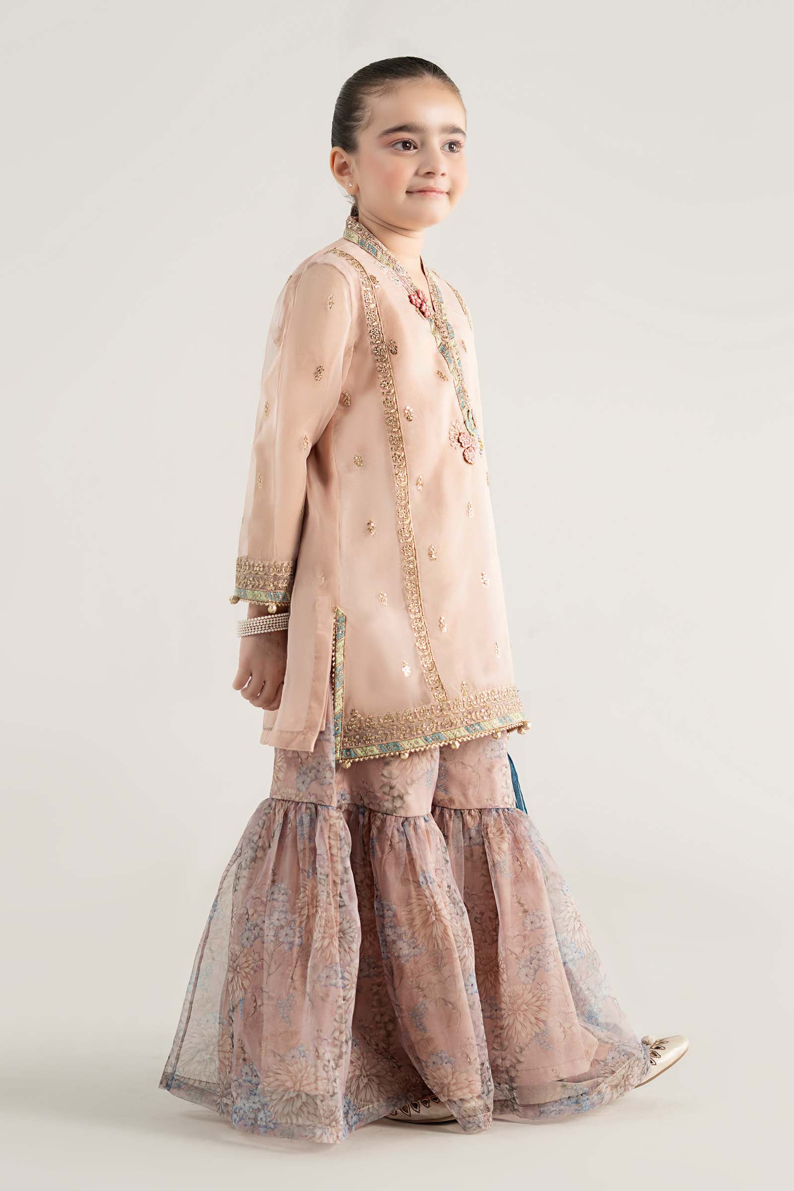 3 Piece Embroidered Poly Organza Suit - Image 5