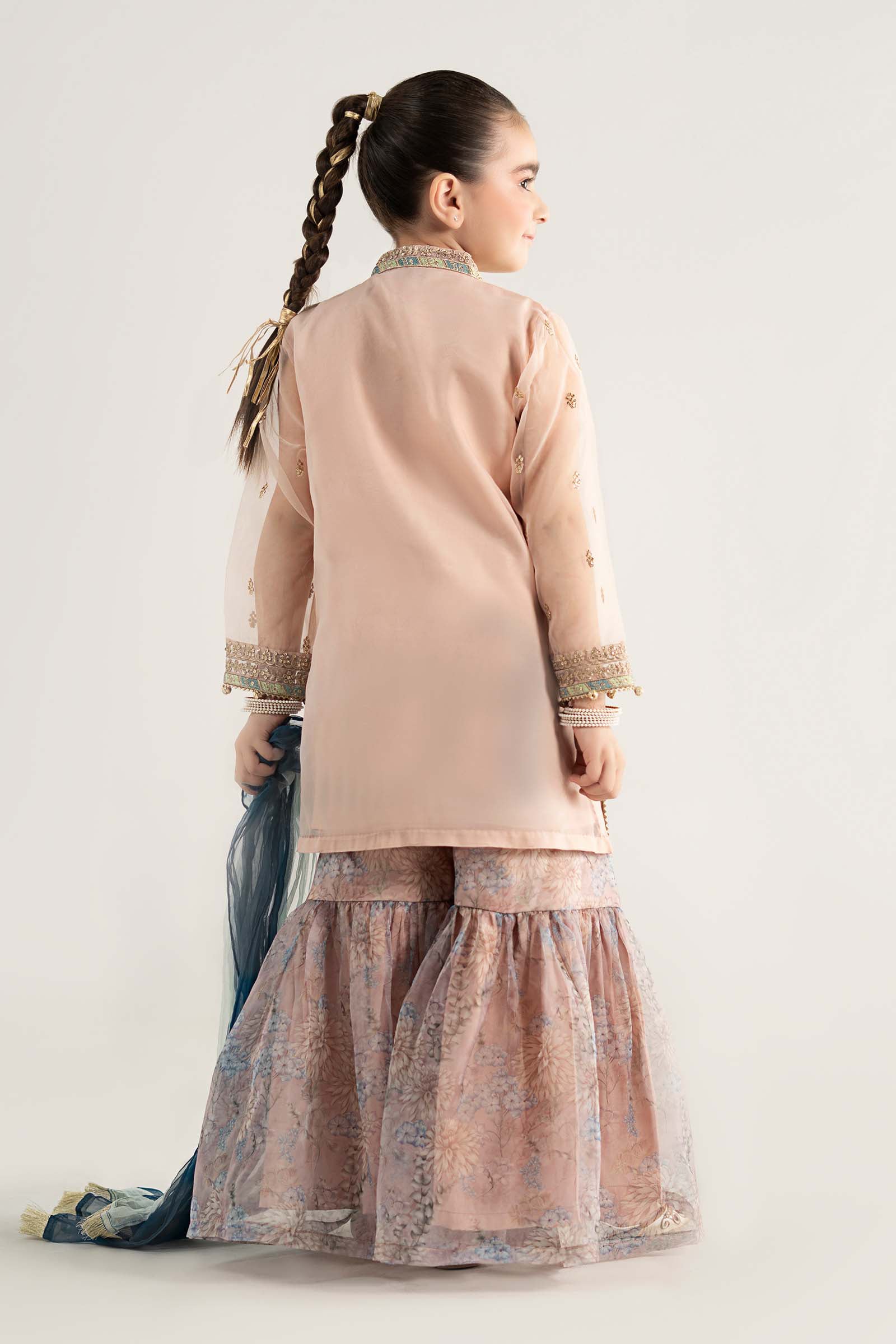 3 Piece Embroidered Poly Organza Suit - Image 6